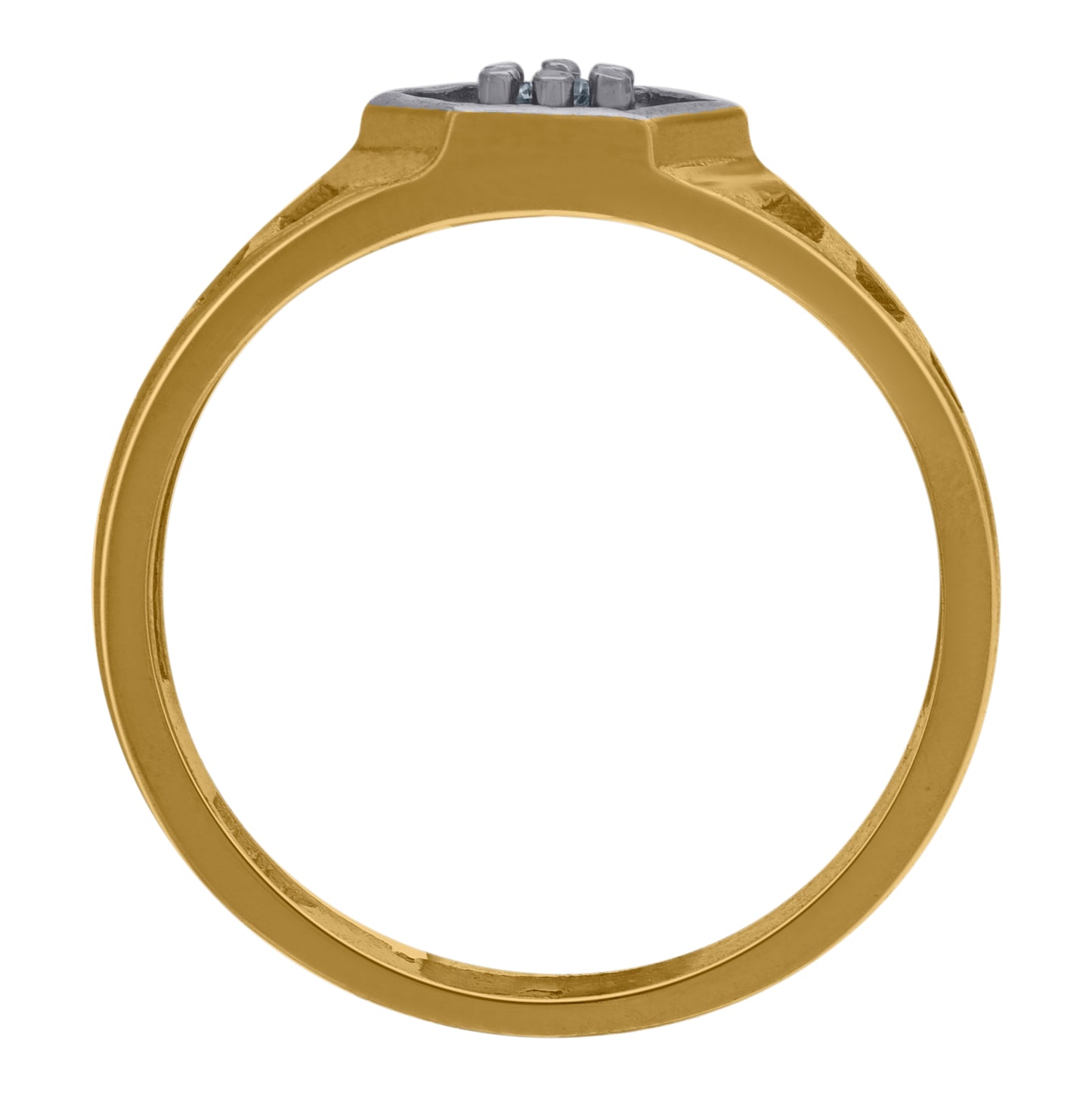 10K Two-Tone Gold Womens Cubic Zirconia Engagement Ring