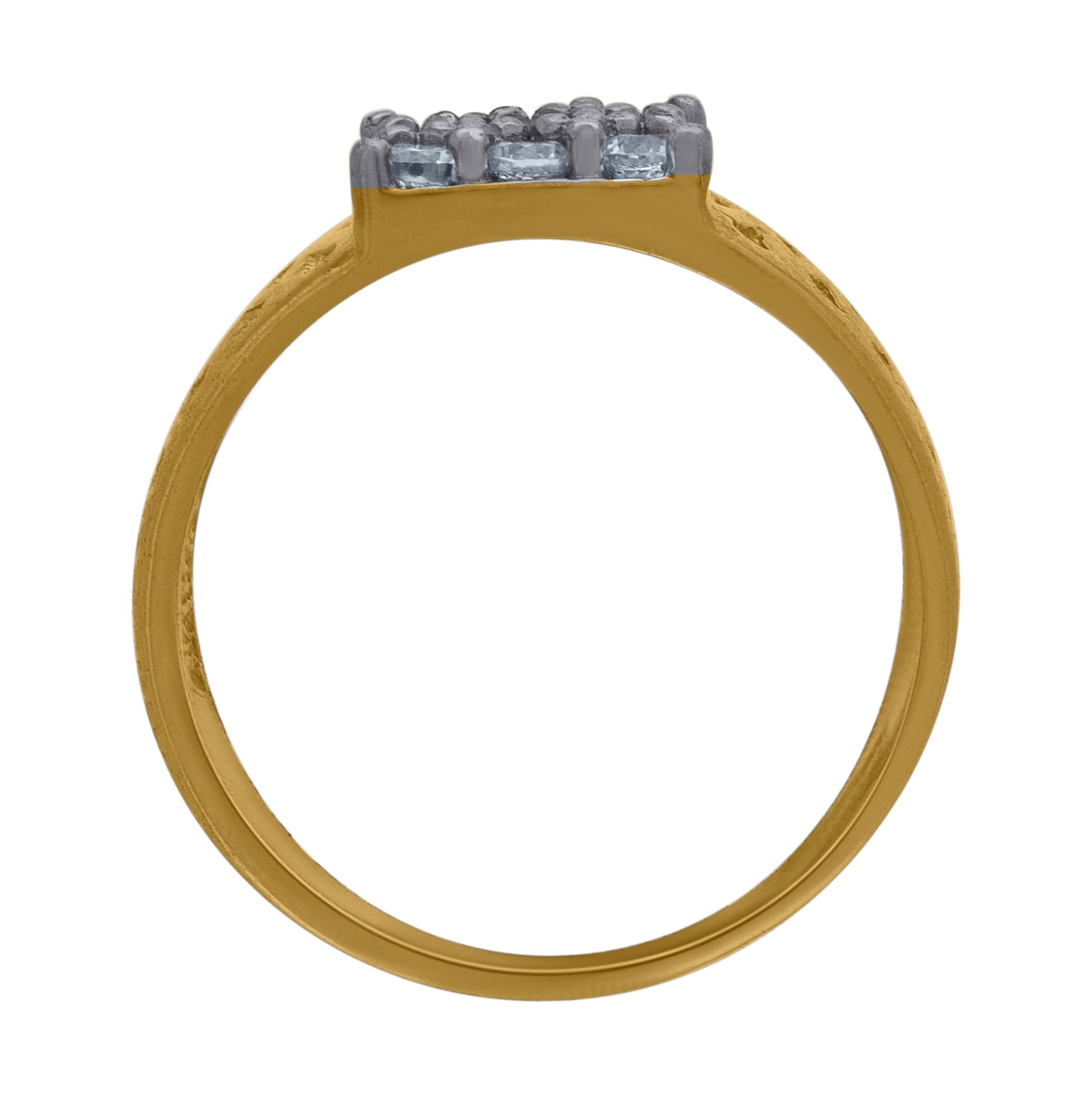 10K Two-Tone Gold Womens Cubic Zirconia Square Engagement Ring