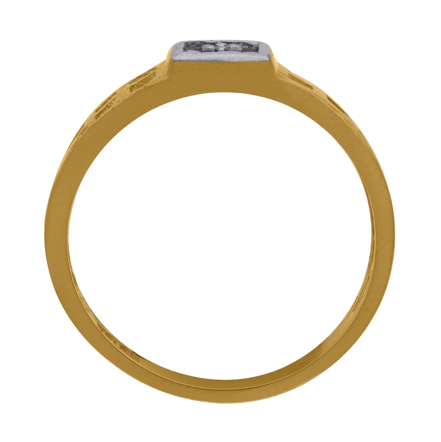 10K Two-Tone Gold Womens Cubic Zirconia Square Engagement Ring