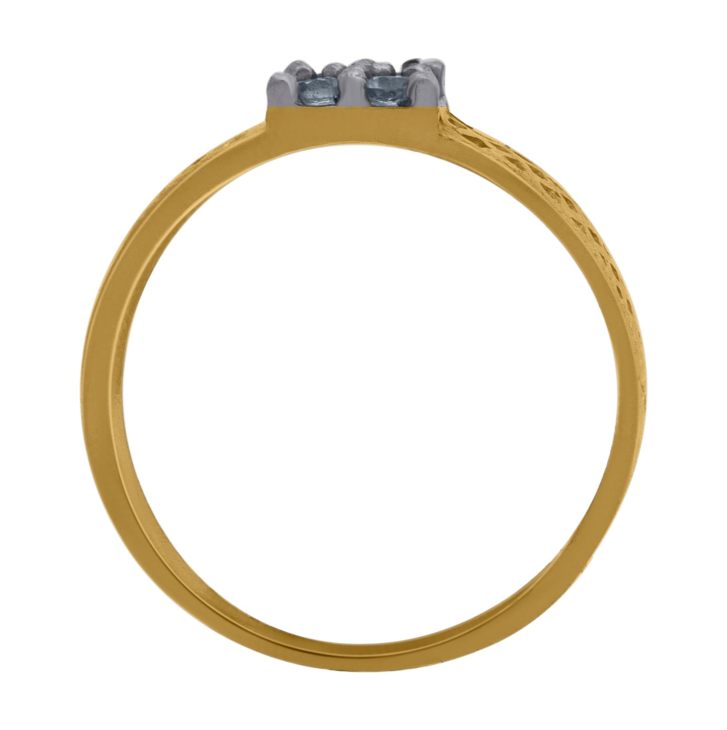 10K Two-Tone Gold Womens Cubic Zirconia Square Engagement Ring