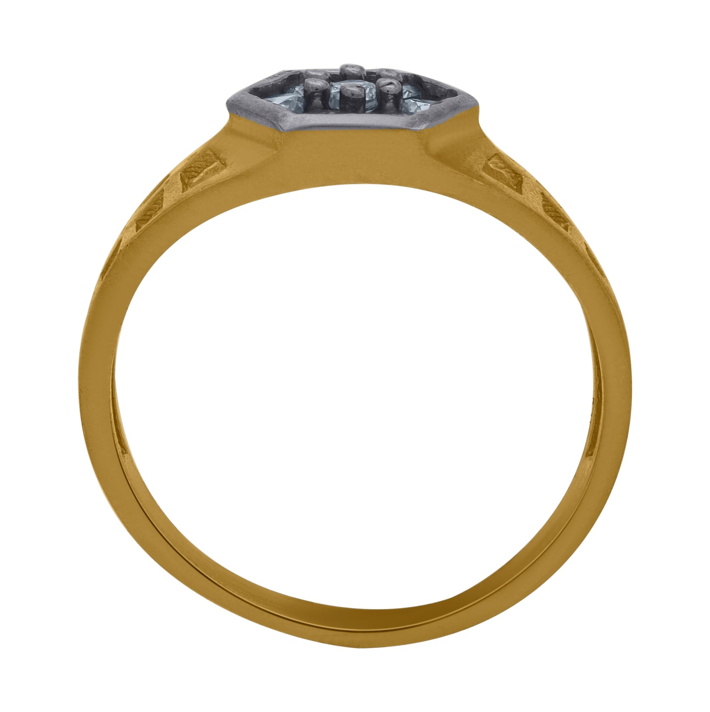 10K Two-Tone Gold Womens Cubic Zirconia Engagement Ring