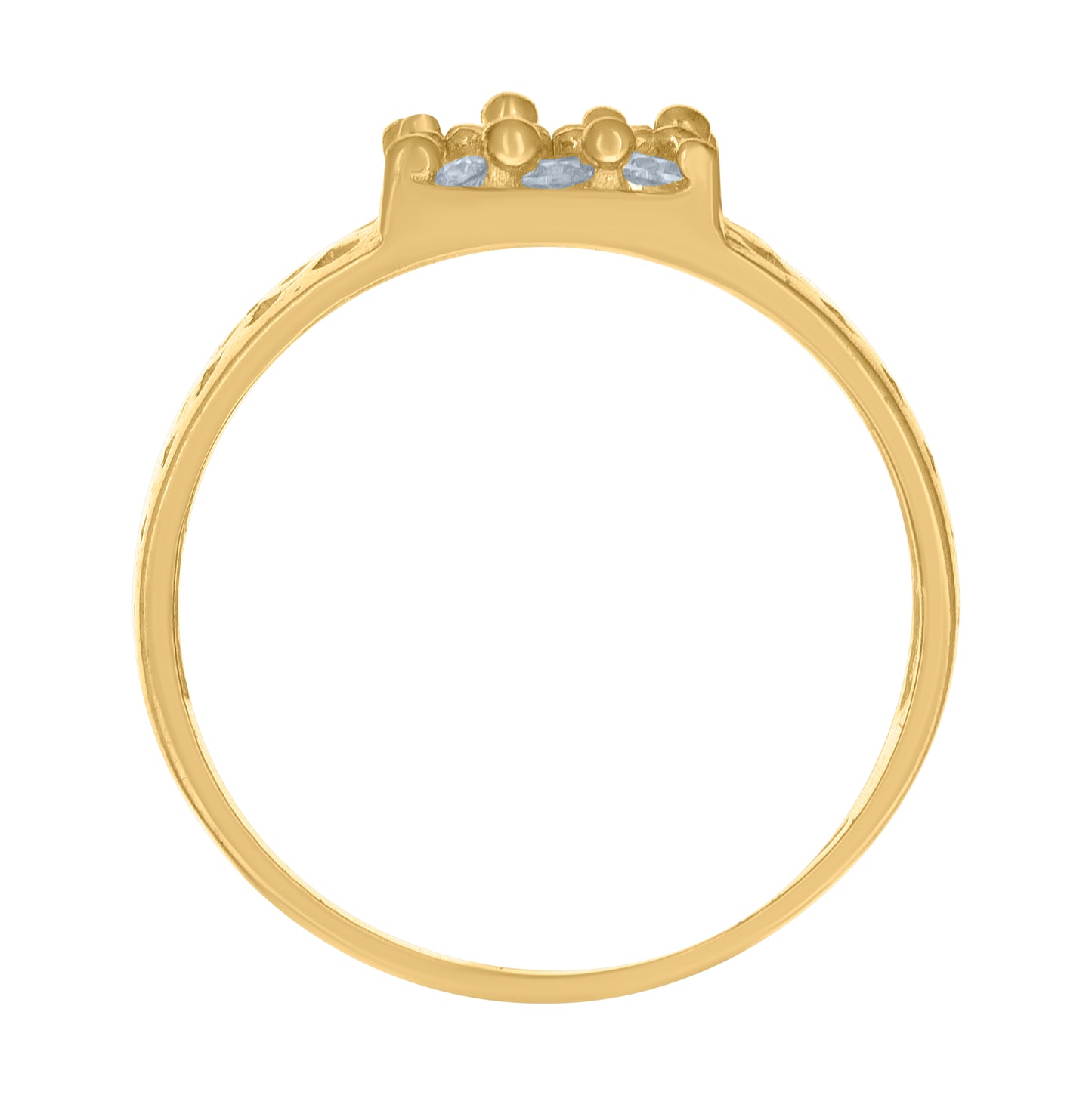 10K Two-Tone Gold Womens Cubic Zirconia Square Engagement Ring
