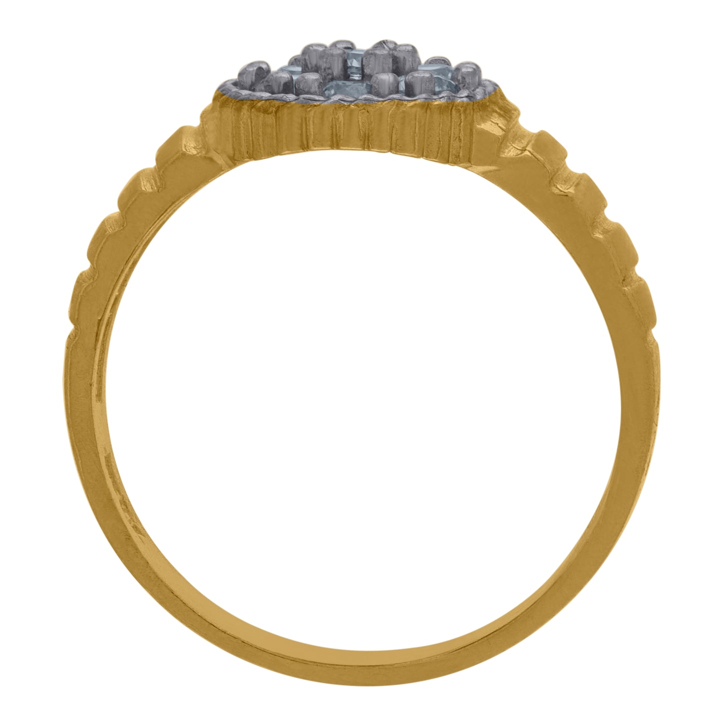 10K Two-Tone Gold Womens Cubic Zirconia Engagement Ring
