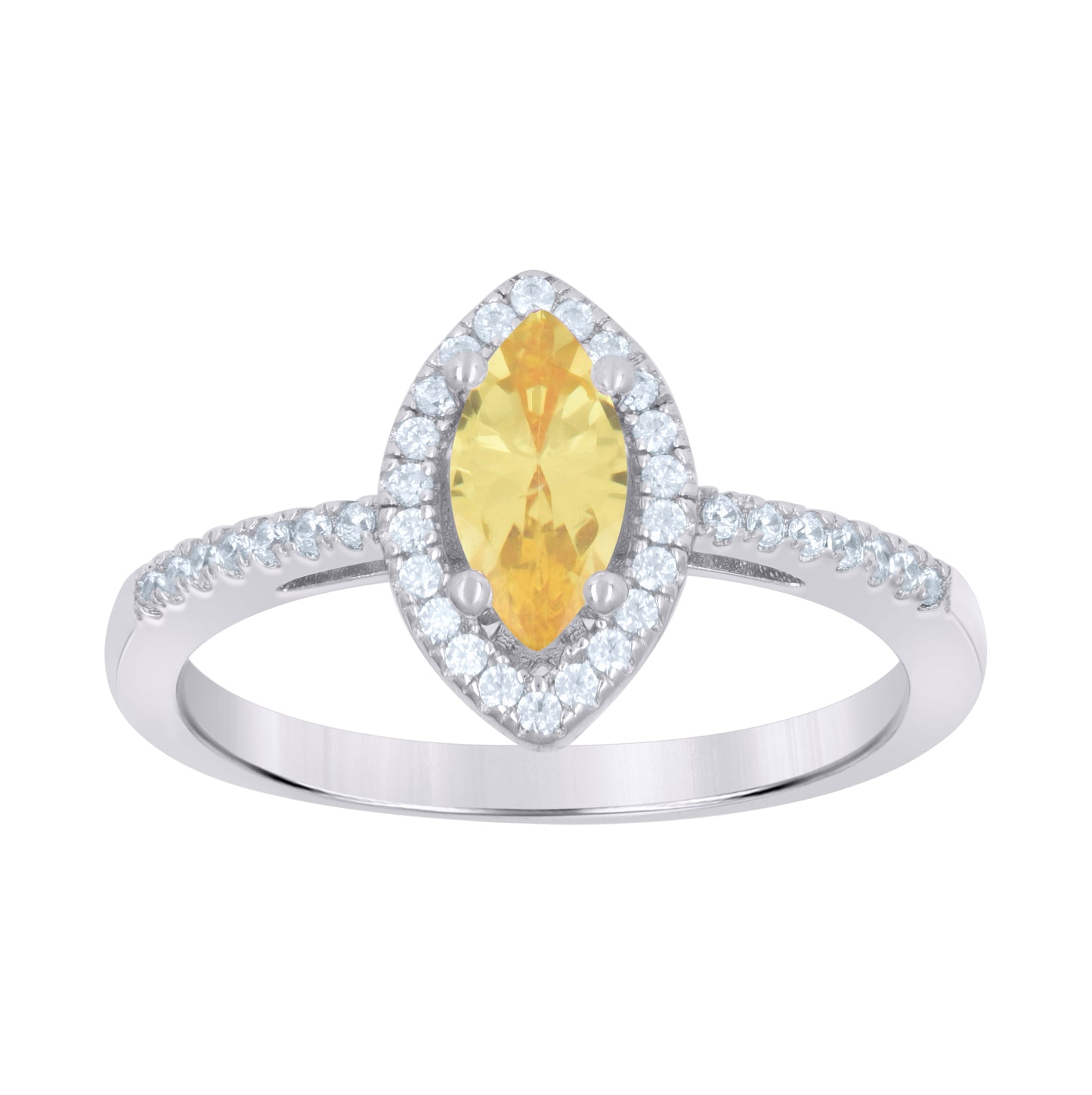 Sterling Silver Womens Marquise Cubic Zirconia Fashion Bridal Anniversary Wedding Engagement Band Ring