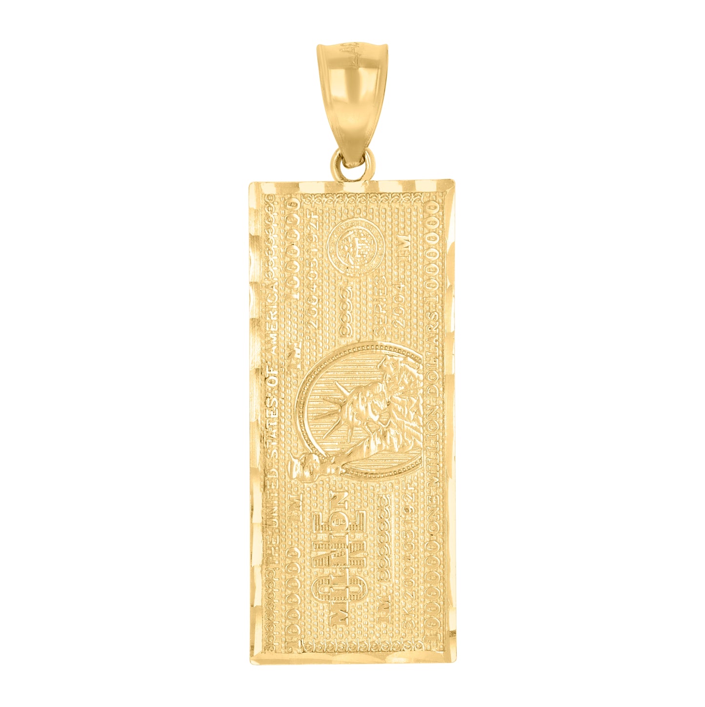 10K Yellow Gold Mens One Million Dollar Fashion Charm Pendant