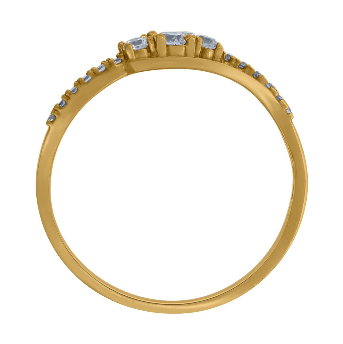 10K Two-Tone Gold Womens Round Cubic Zirconia Infinity Engagement Ring