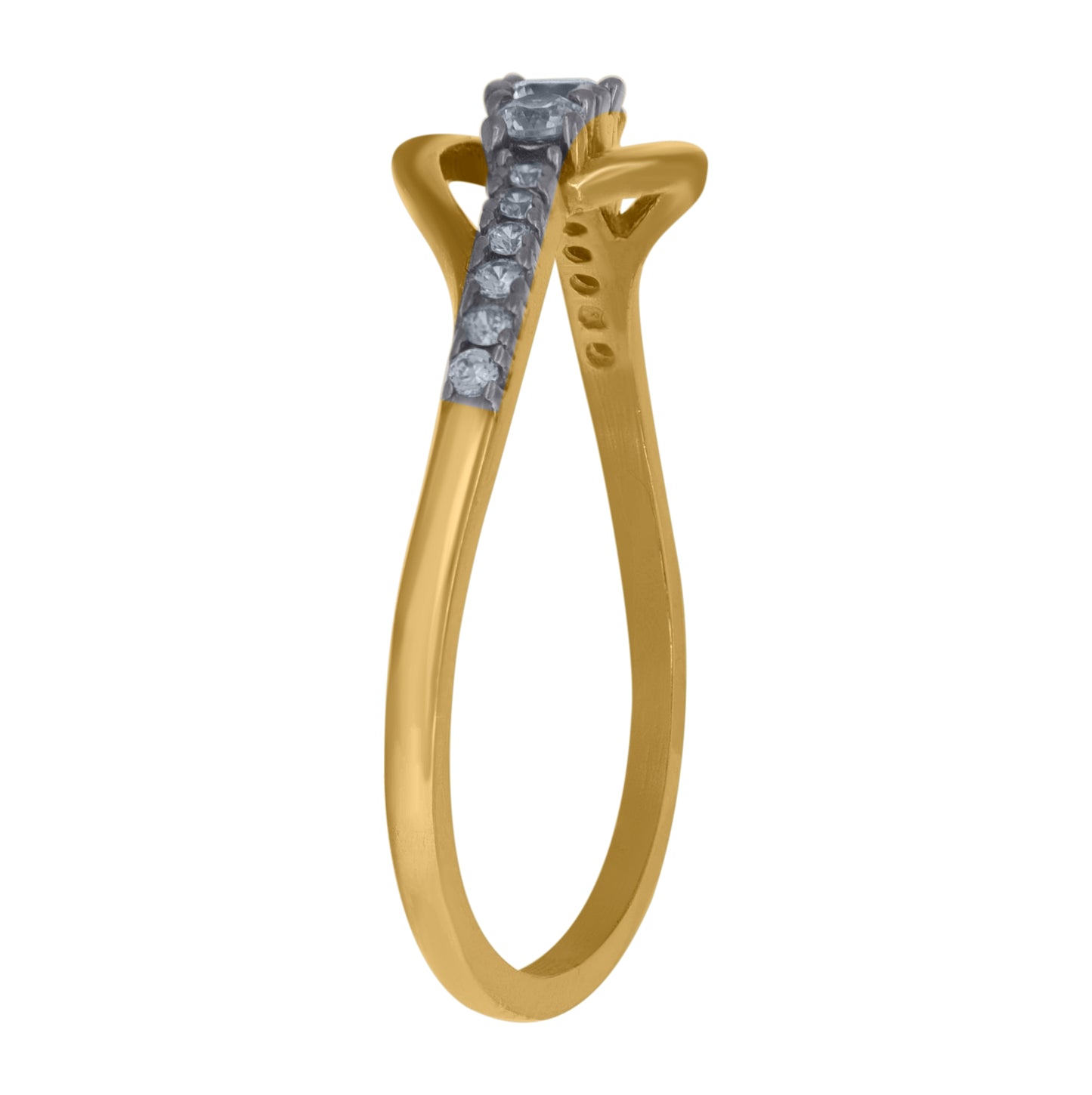 10K Two-Tone Gold Womens Round Cubic Zirconia Infinity Engagement Ring