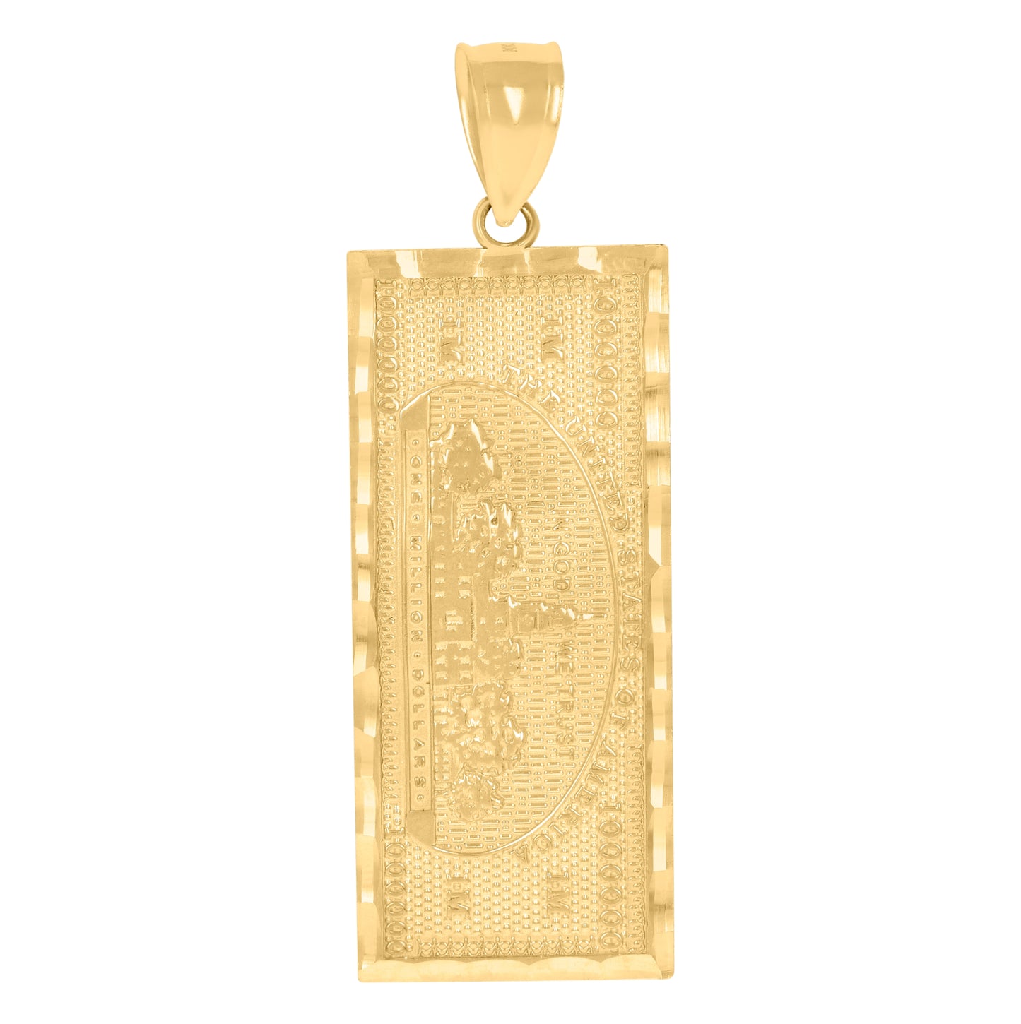 10K Yellow Gold Mens One Million Dollar Fashion Charm Pendant