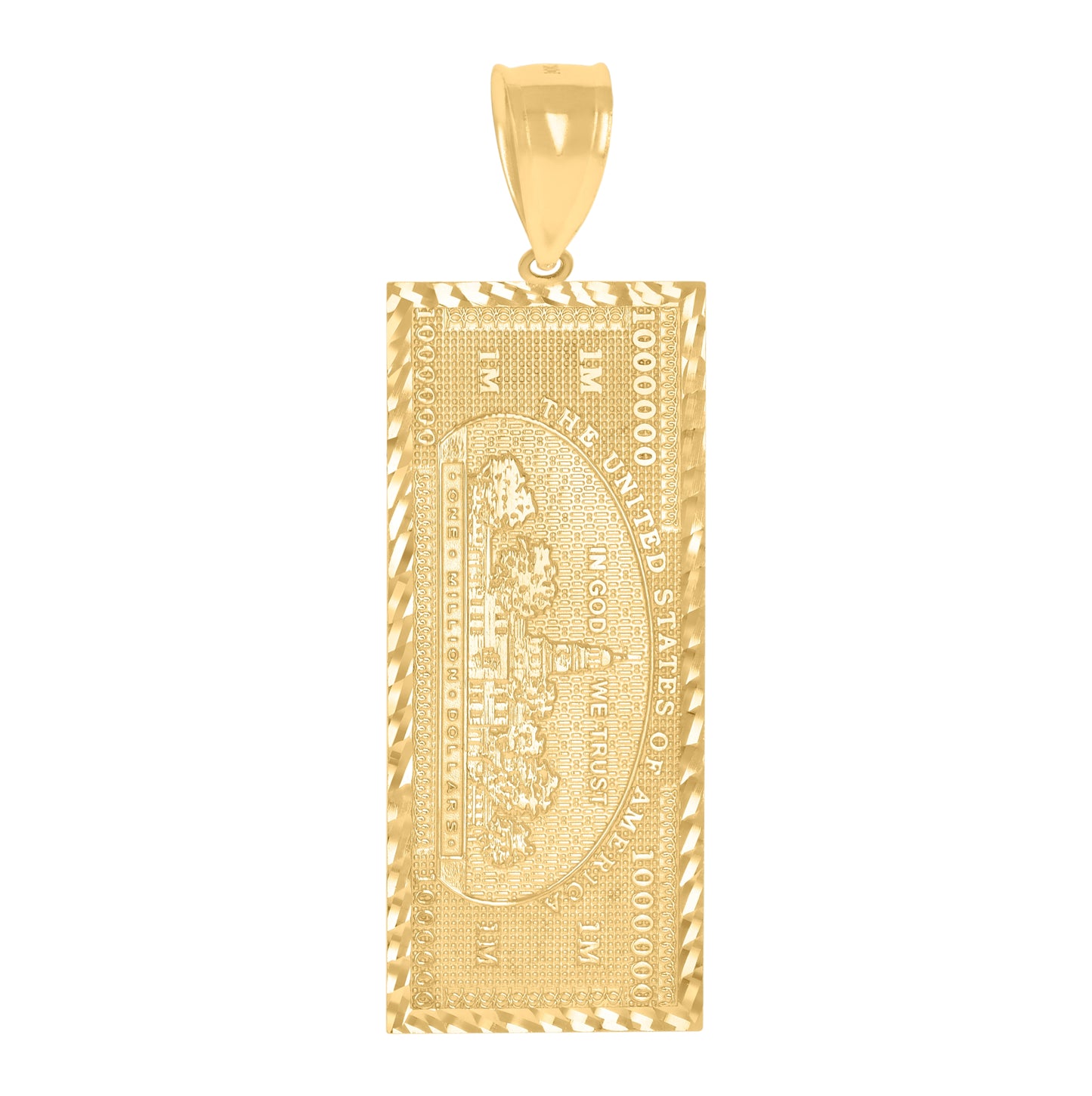 10K Yellow Gold Mens One Million Dollar Fashion Charm Pendant