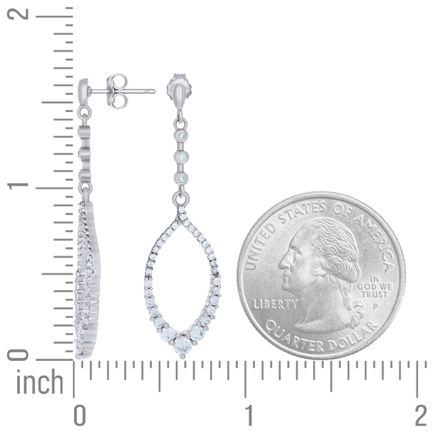 Sterling Silver Womens Cubic-Zirconia Fashion Danglers Earrings