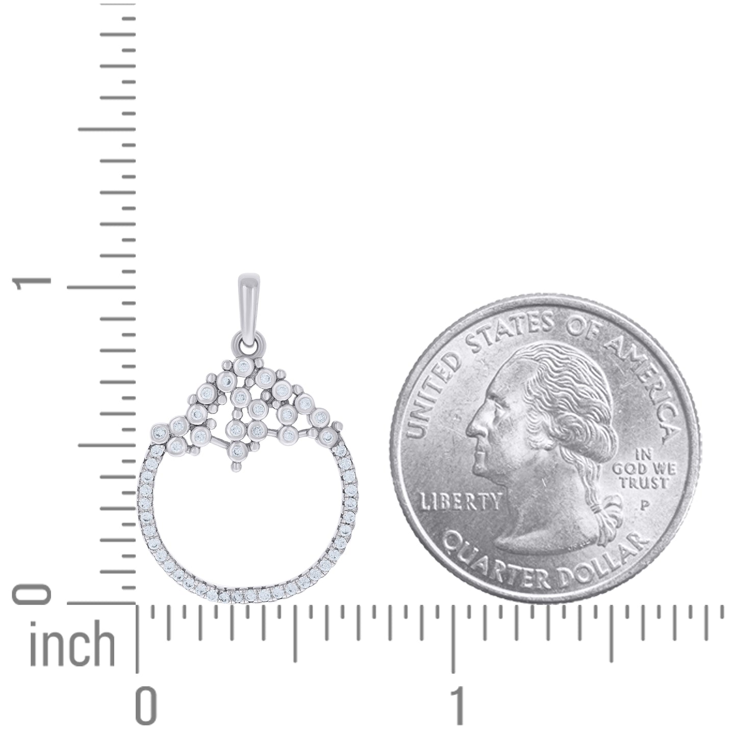 Sterling Silver Womens Cubic-Zirconia Fashion Charm Pendant