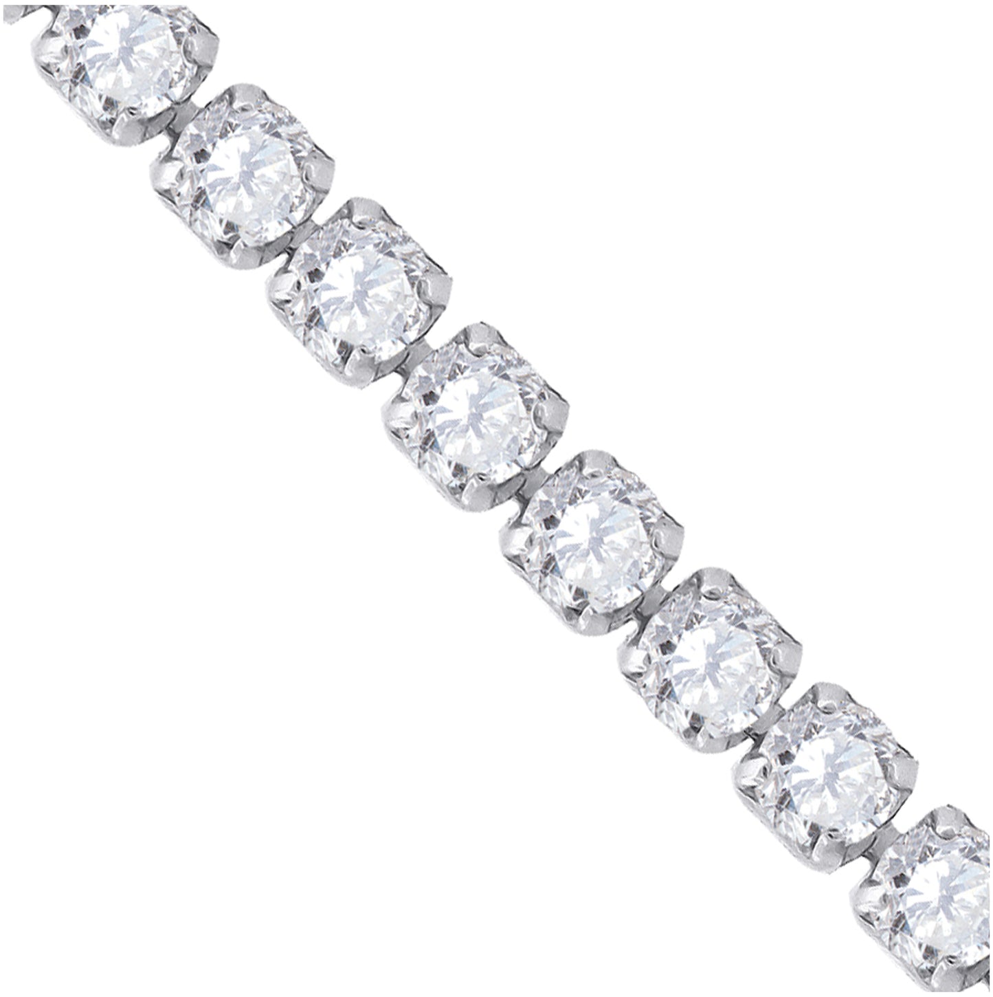 Sterling Silver Womens Cubic Zirconia Fancy Tennis Bracelet