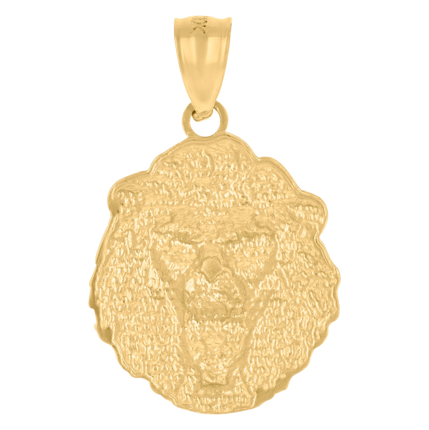 10K Two-Tone Gold Mens Zodiac Sign Leo Lion Head Charm Pendant