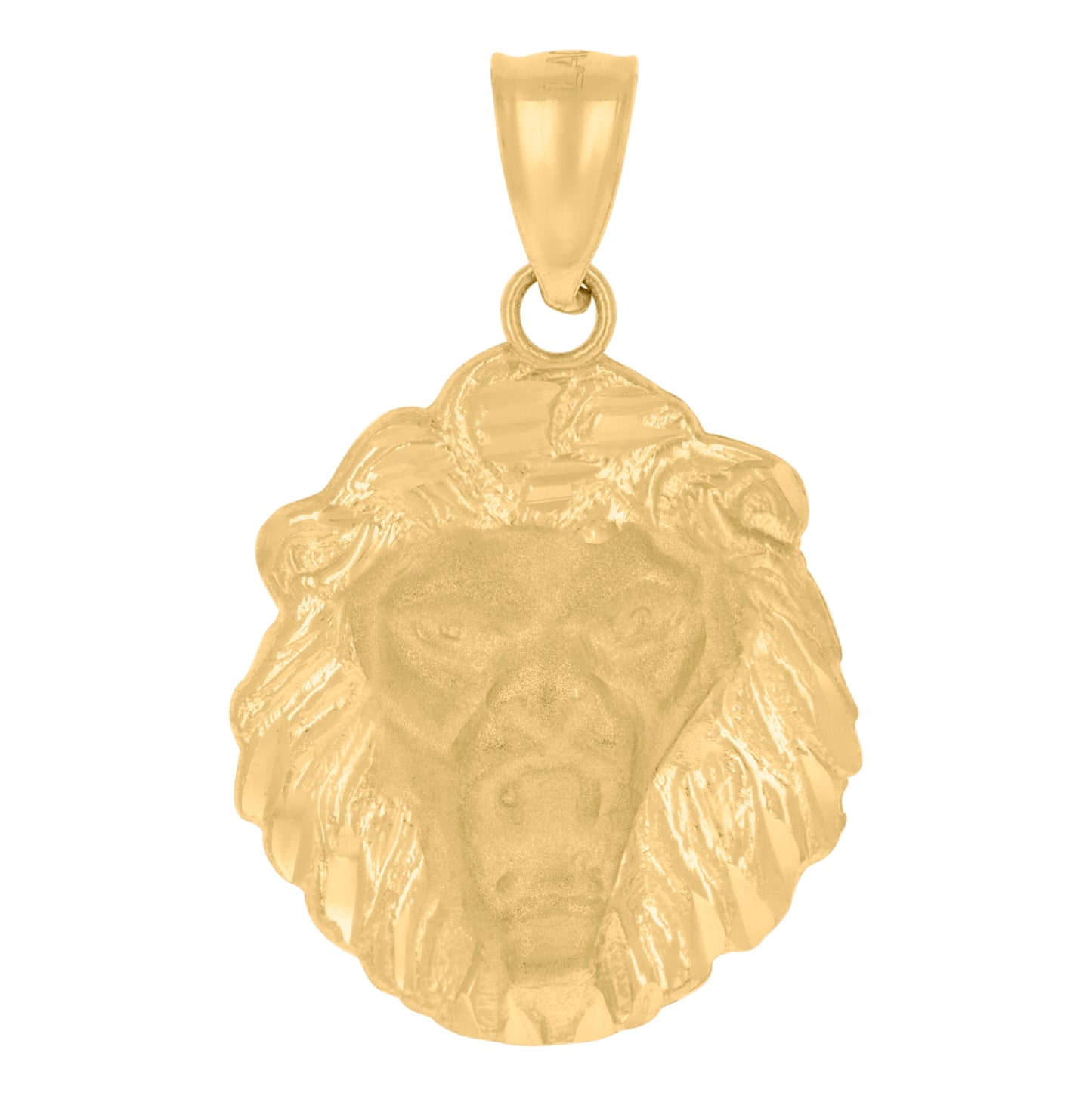 10K Two-Tone Gold Mens Zodiac Sign Leo Lion Head Charm Pendant