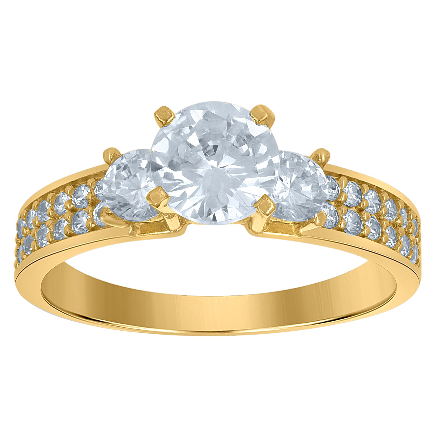 10K Two-Tone Gold Womens Cubic Zirconia Engagement Ring