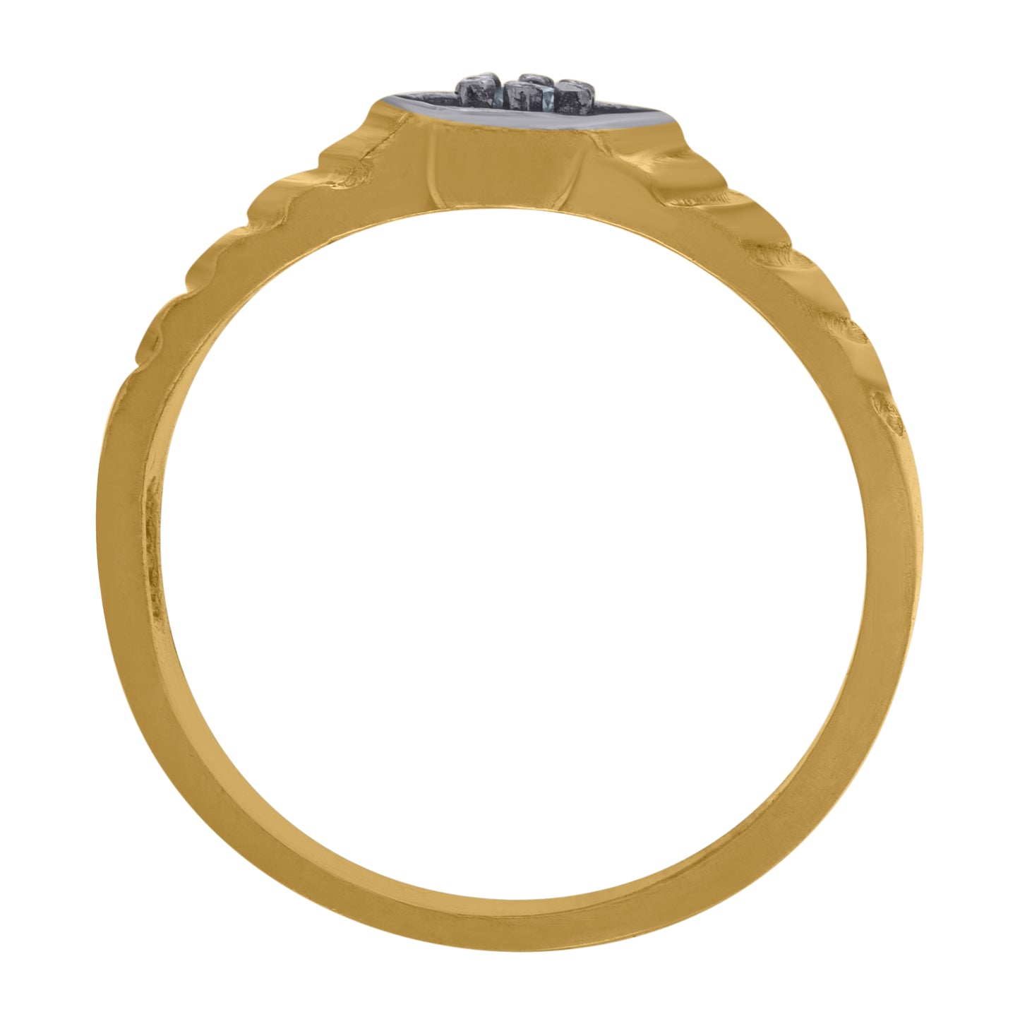 10K Two-Tone Gold Womens Round Cubic Zirconia Engagement Ring