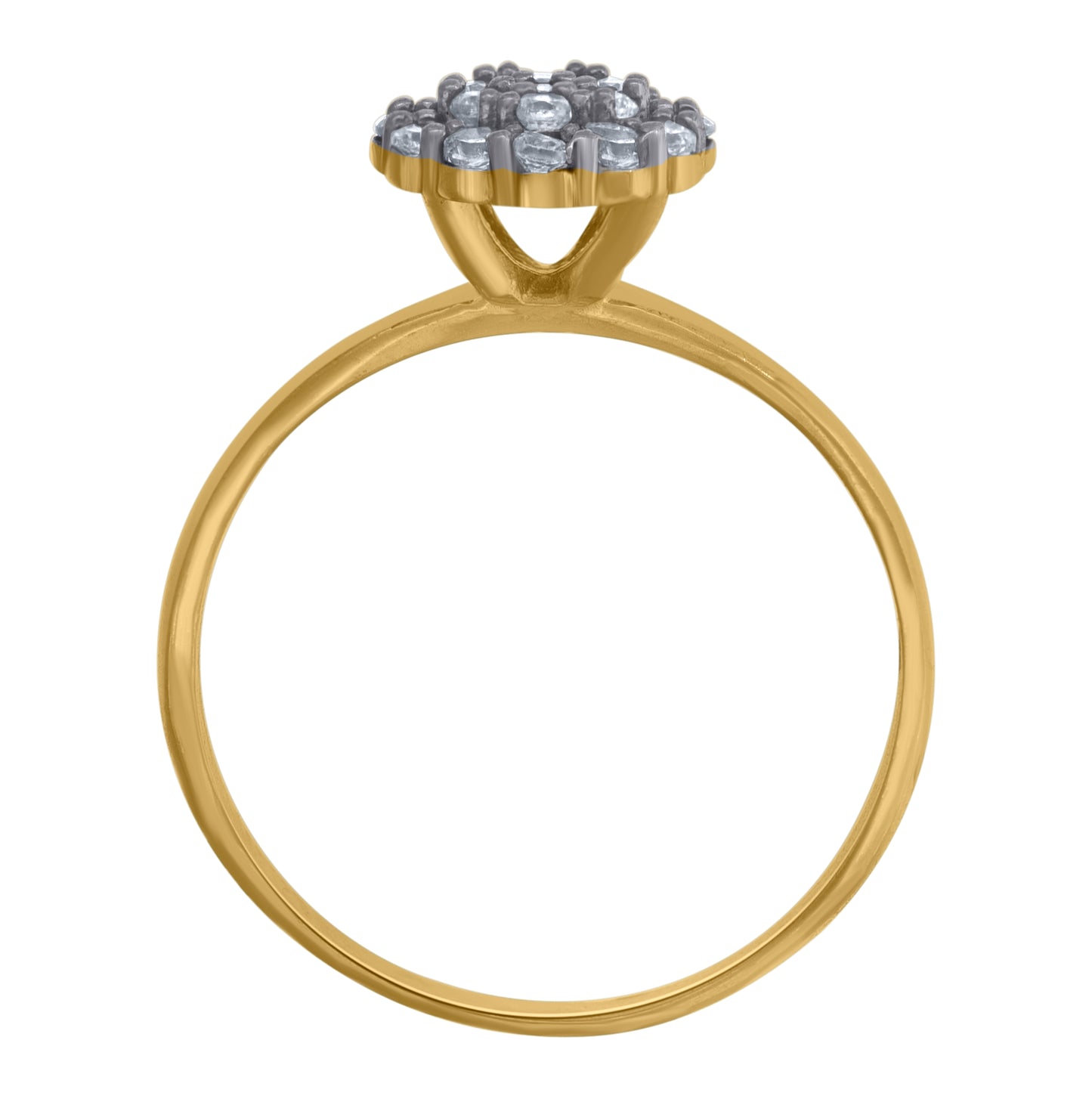 10K Two-Tone Gold Womens Cubic Zirconia Cubic-Zirconia Cluster Promise Ring
