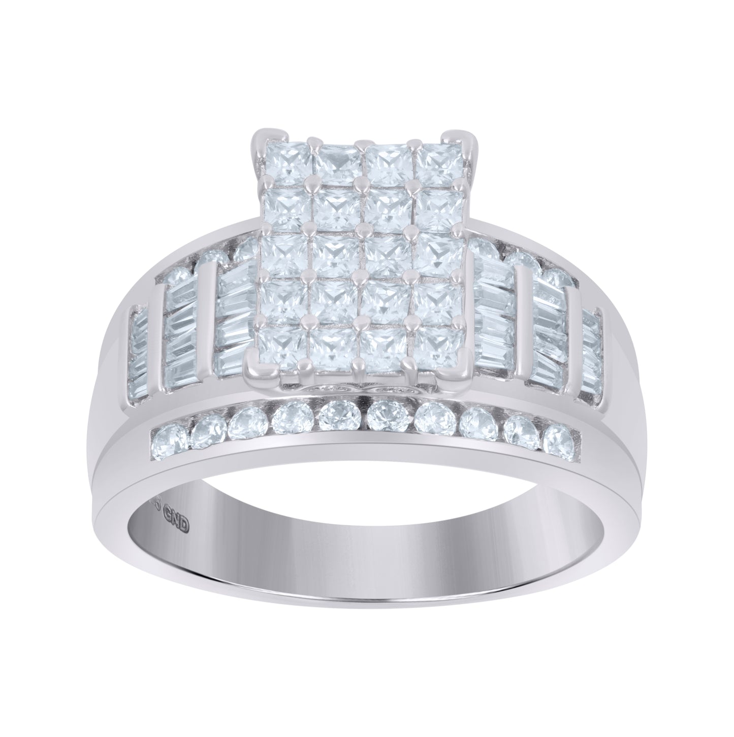 Sterling Silver Women's Cubic Zirconia Cinderella Bridal Anniversary Wedding Engagement Band Ring