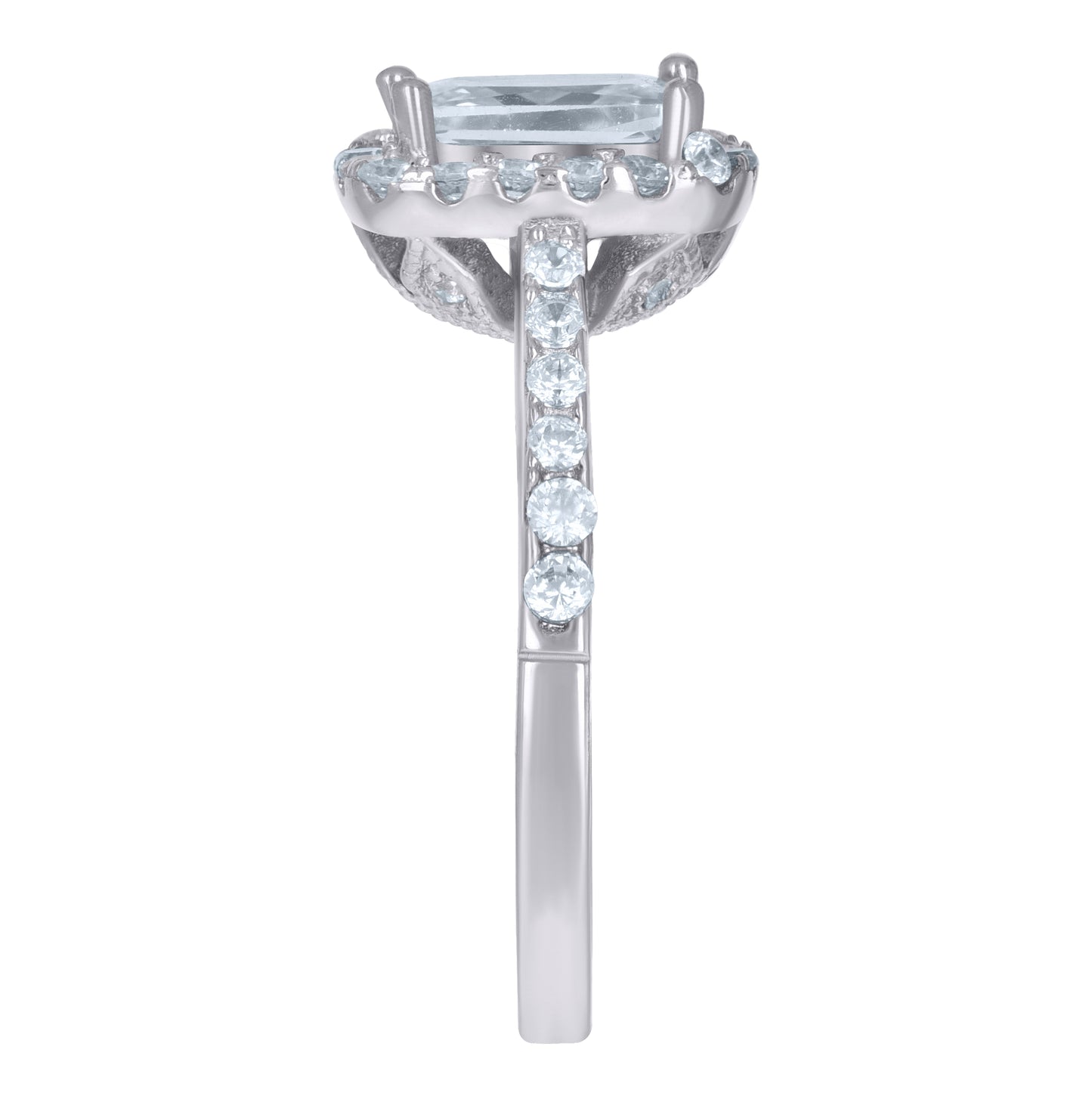 Sterling Silver Womens Emerald Cut Cubic-Zirconia Fashion Bridal Anniversary Engagement Wedding Ring