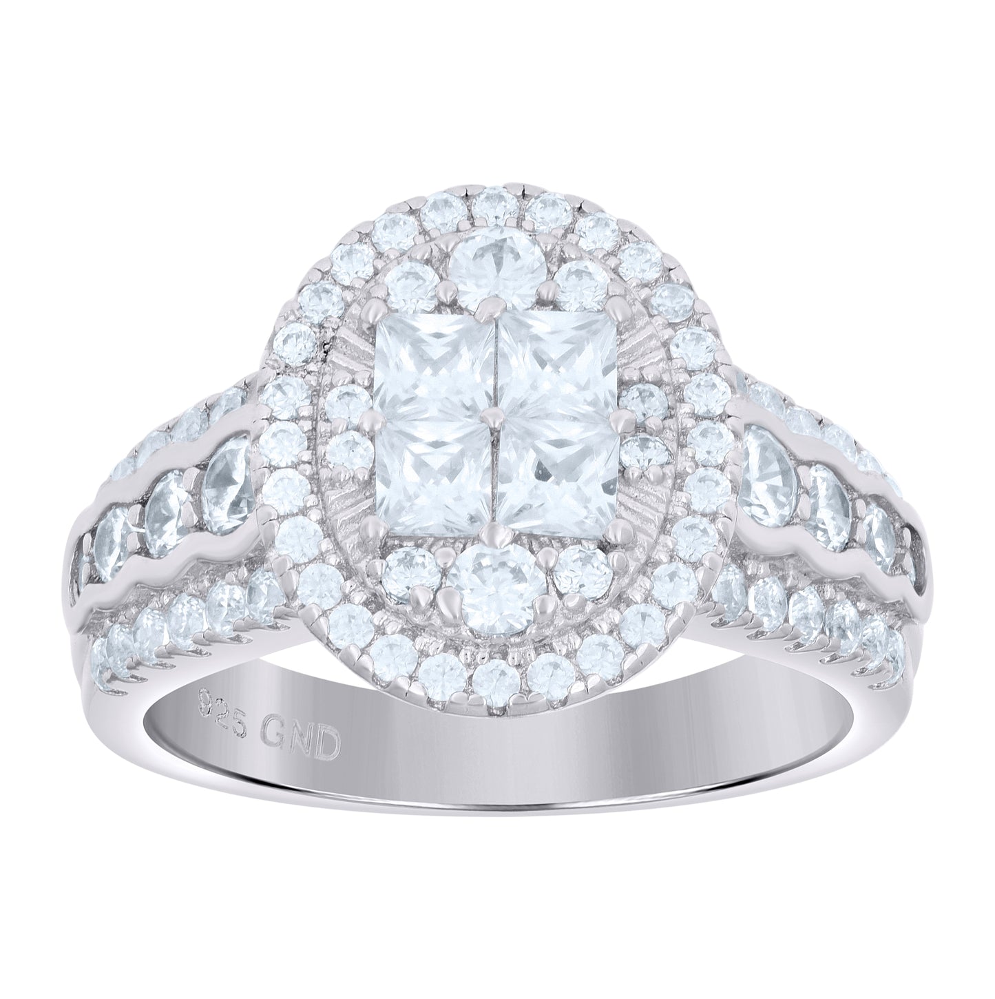 Sterling Silver Womens Cubic Zirconia Oval Bridal Anniversary Engagement Wedding Ring