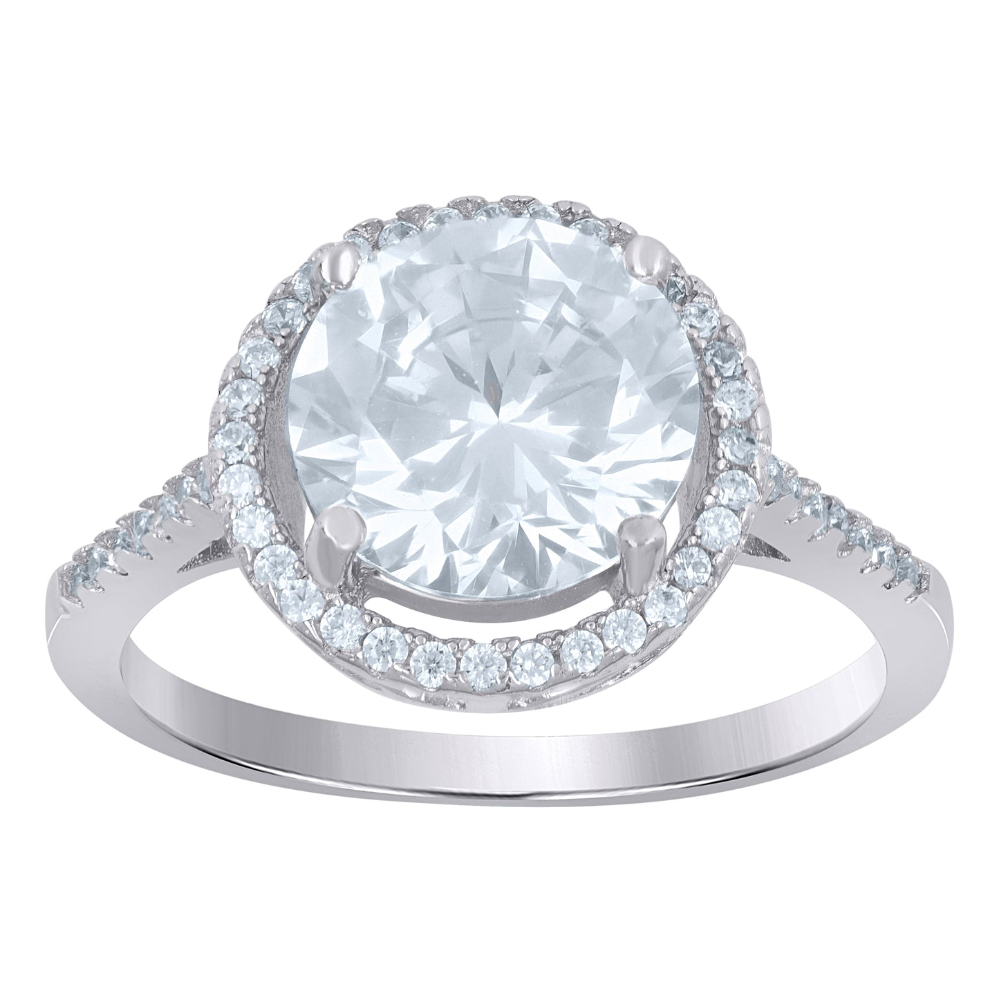 Sterling Silver Women's Cubic Zirconia Bridal Anniversary Engagement Wedding Ring