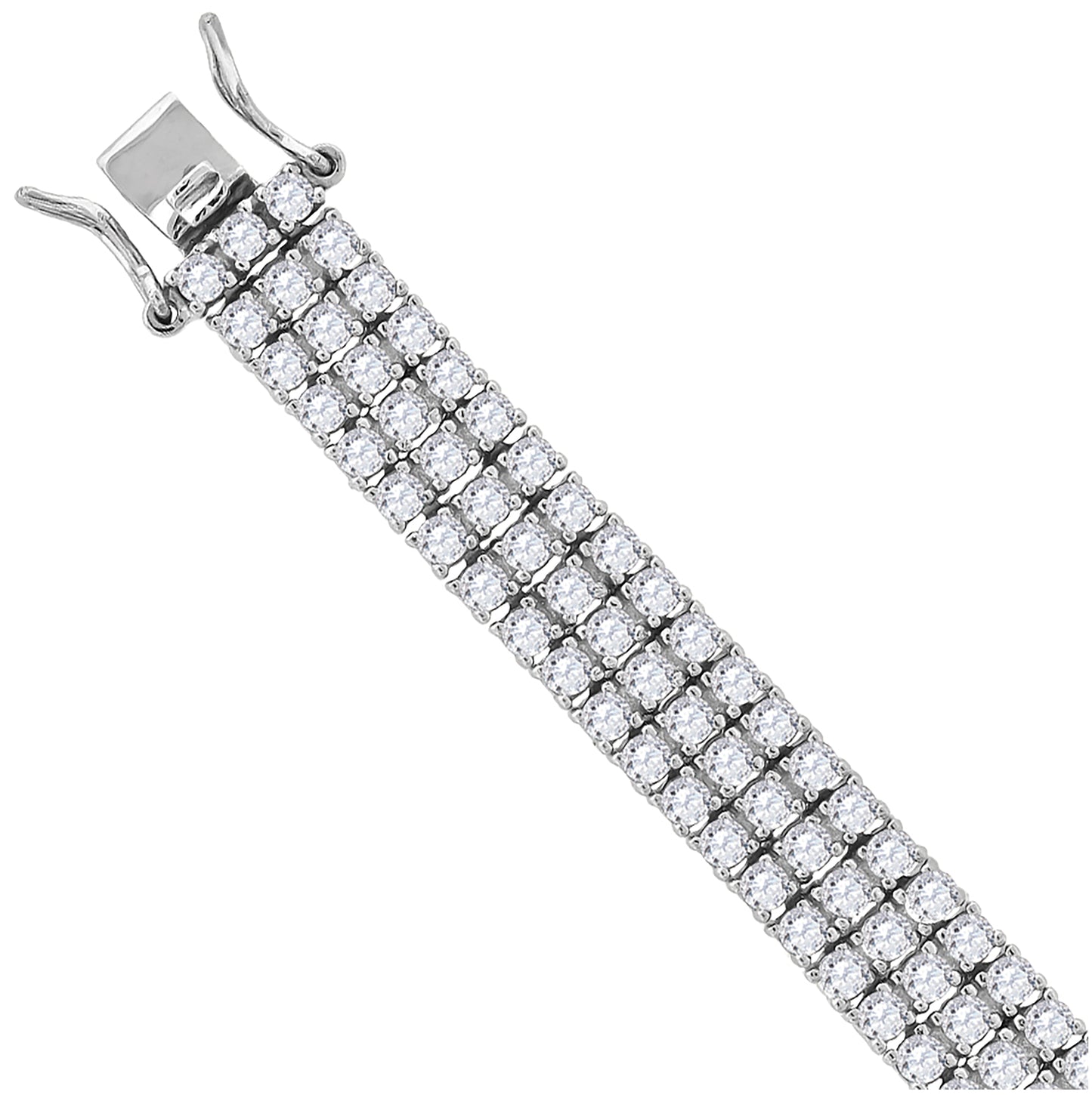 Sterling Silver Mens Cubic Zirconia Tennis Bracelet