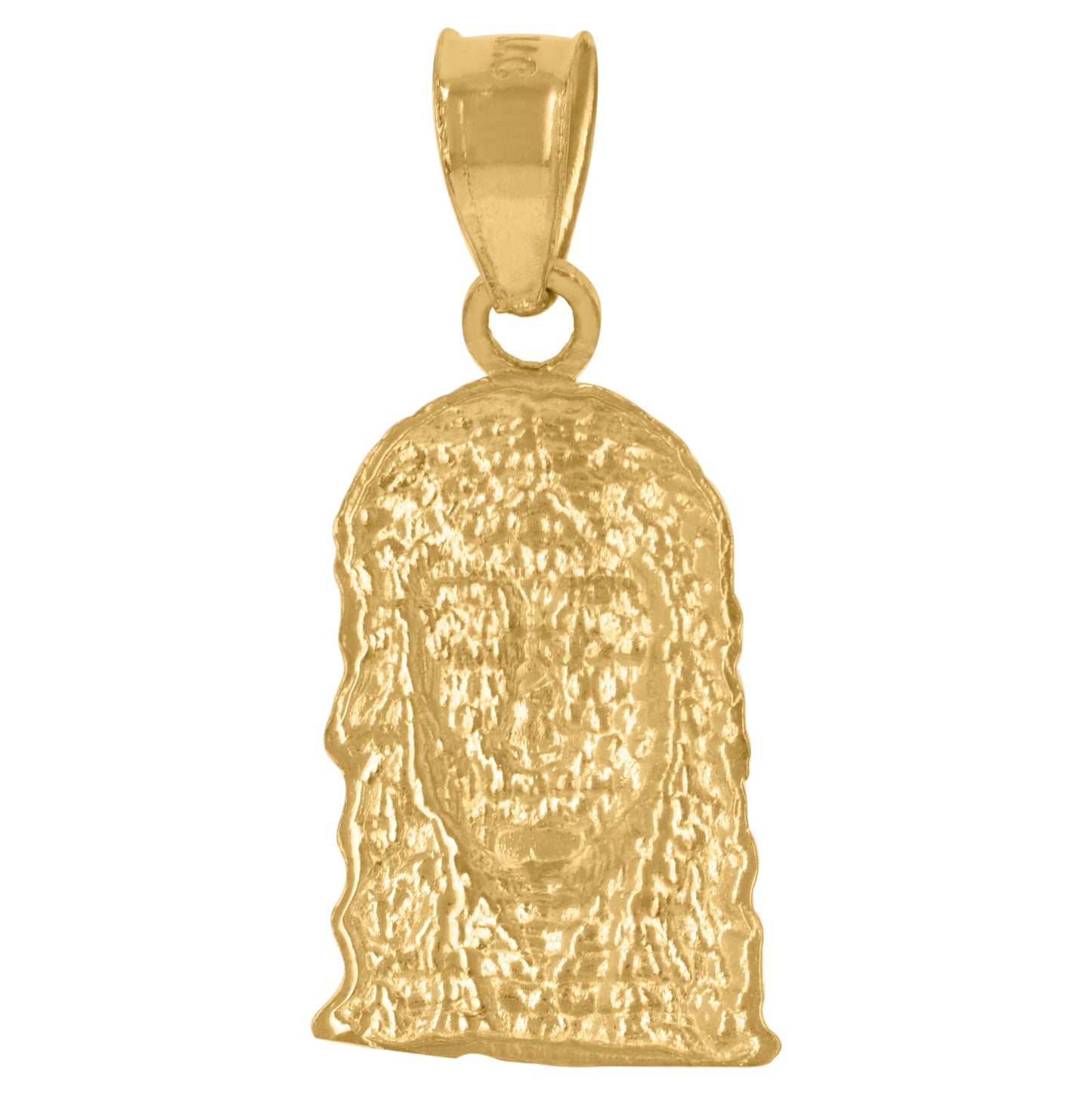 10K Two-Tone Gold Mens Jesus Religious Charm Pendant