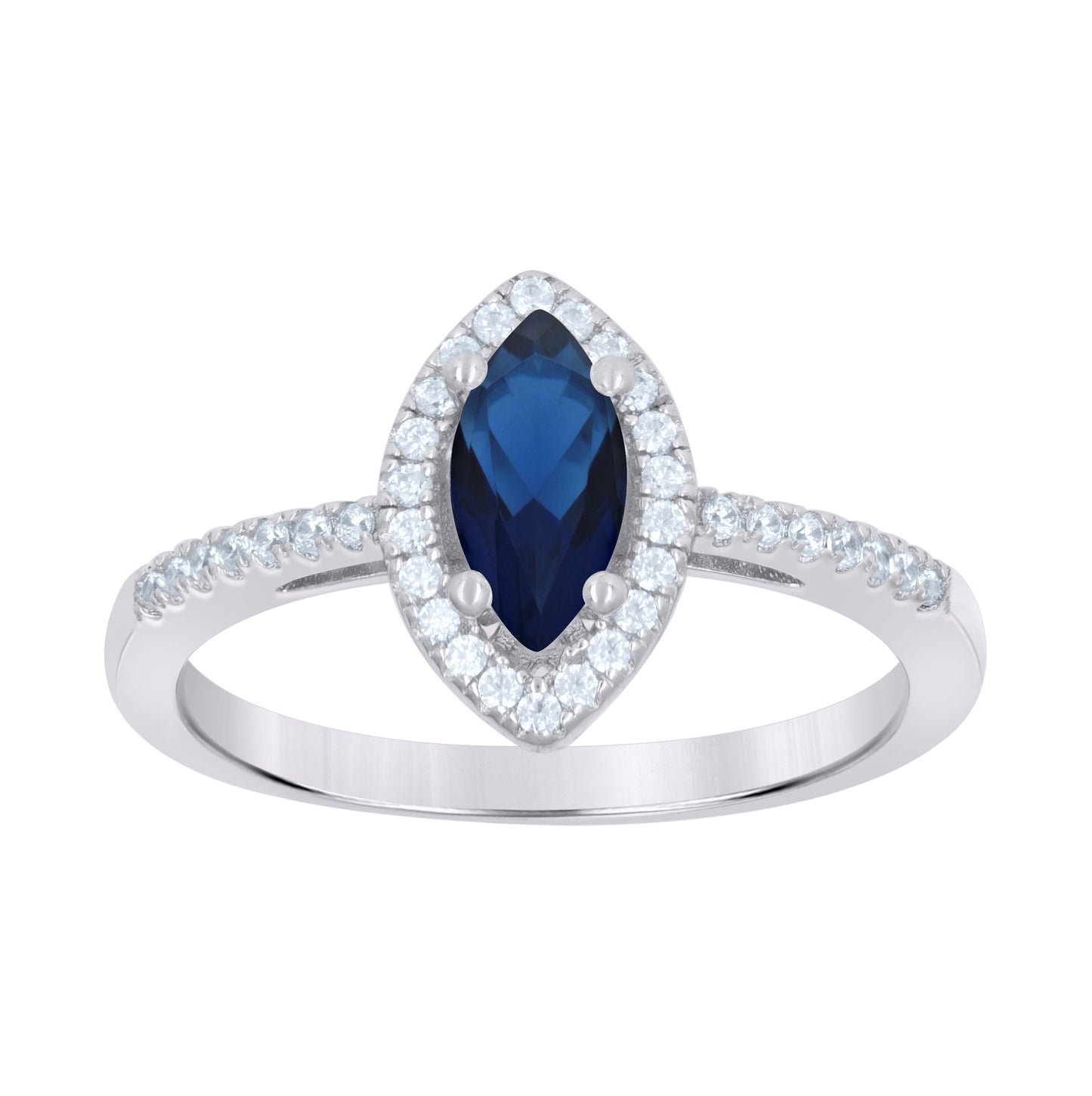 Sterling Silver Womens Marquise Cubic Zirconia Fashion Bridal Anniversary Wedding Engagement Band Ring