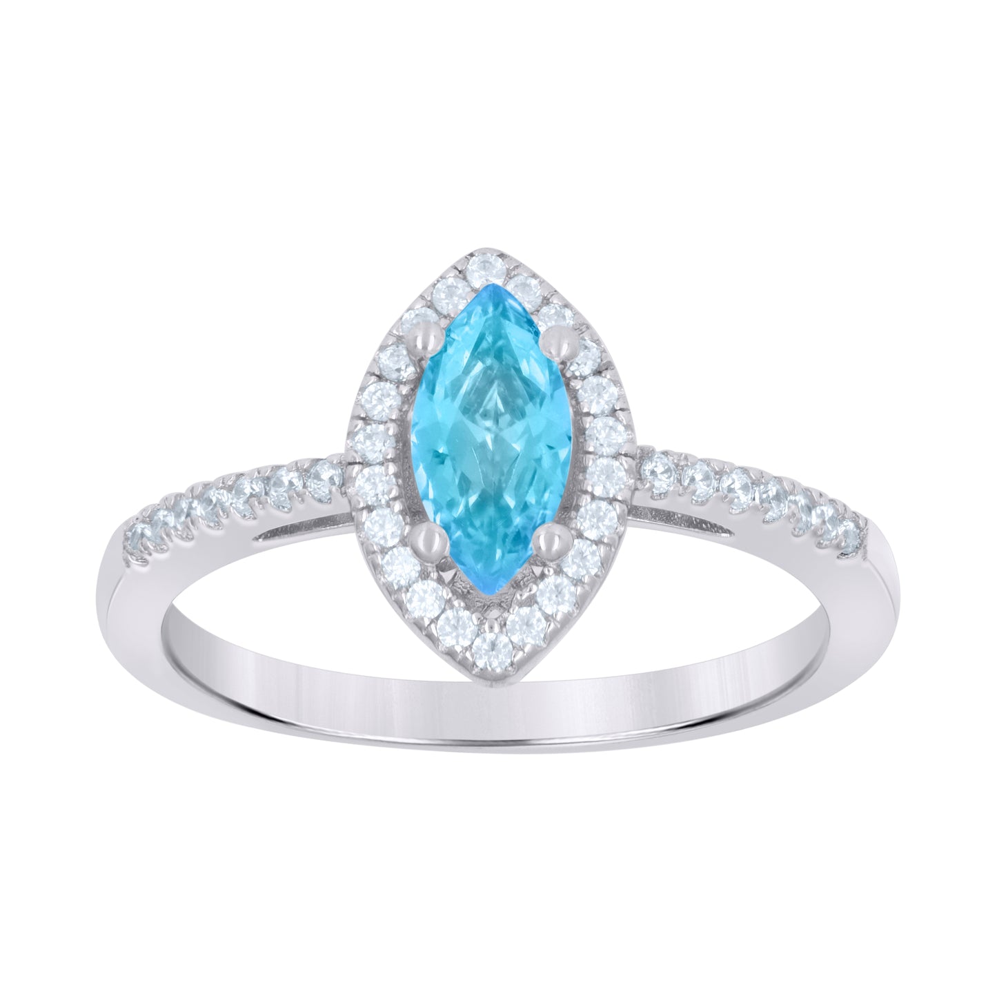 Sterling Silver Womens Marquise Cubic Zirconia Fashion Bridal Anniversary Wedding Engagement Band Ring