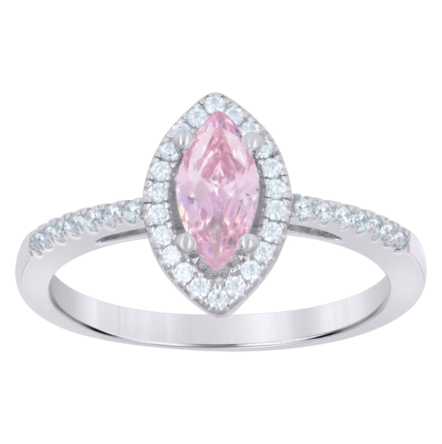 Sterling Silver Womens Marquise Cubic Zirconia Fashion Bridal Anniversary Wedding Engagement Band Ring