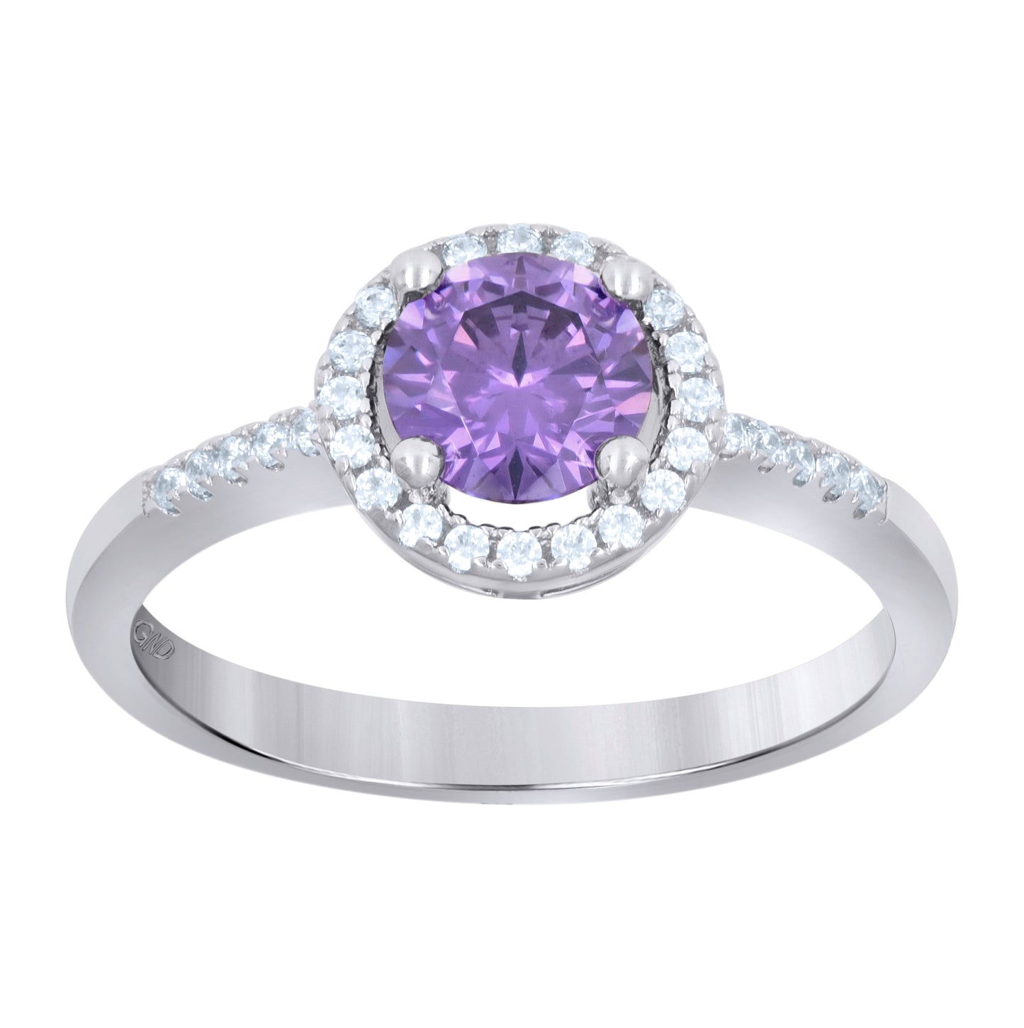 Sterling Silver Womens Purple Cubic Zirconia Fashion Bridal Anniversary Wedding Engagement Band Ring