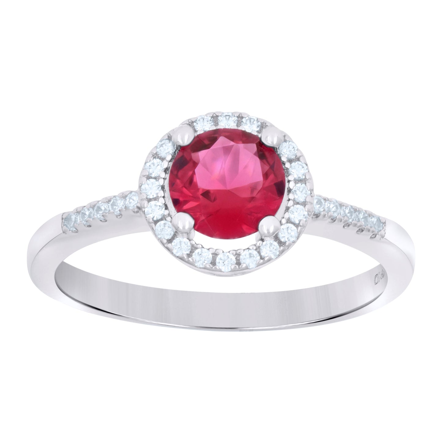 Sterling Silver Womens Red Cubic Zirconia Fashion Bridal Anniversary Wedding Engagement Band Ring