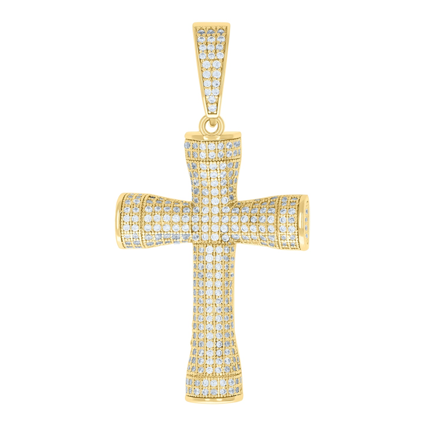 Sterling Silver Unisex Cubic Zirconia Cross Religious Charm Pendant