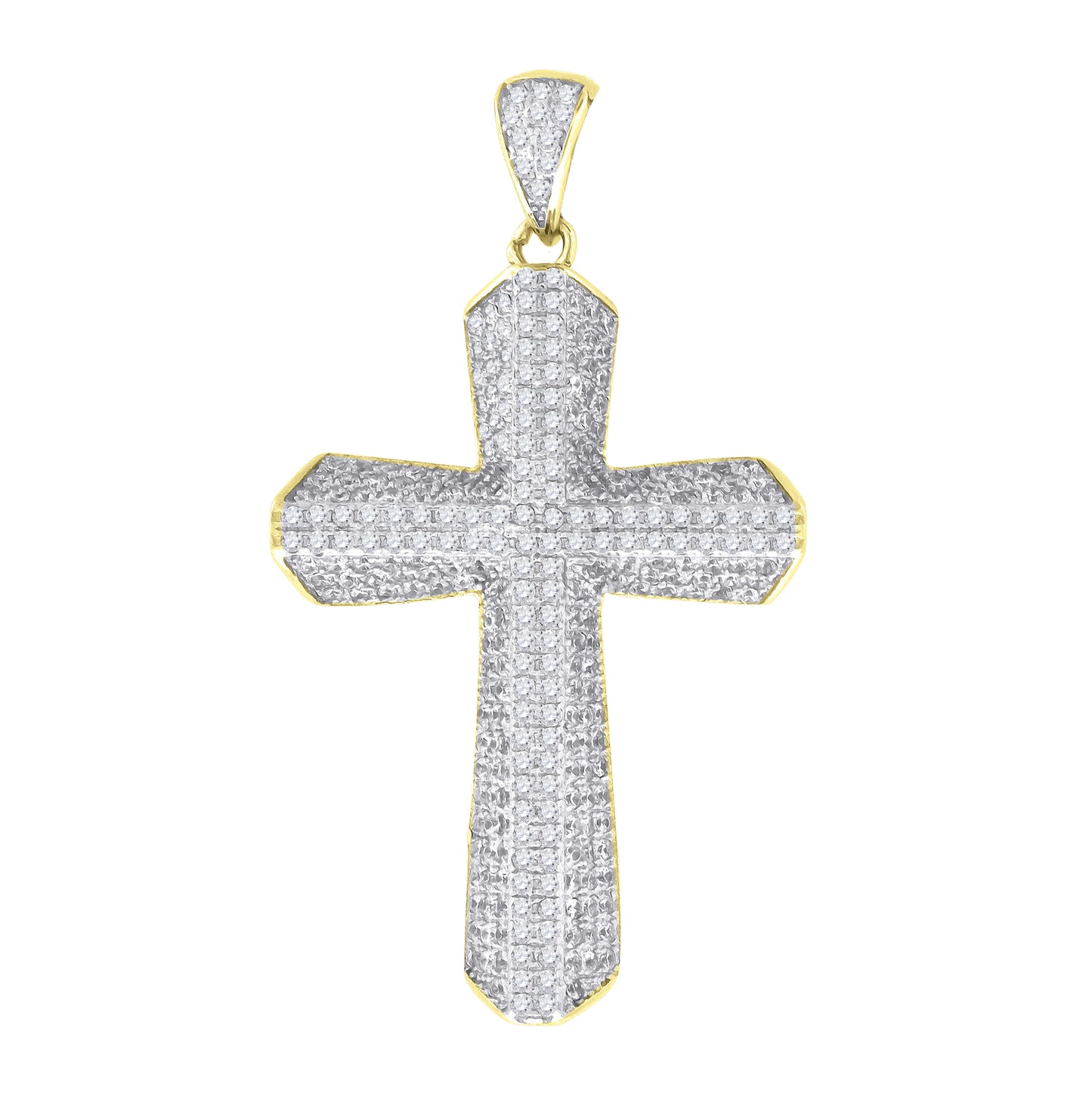 Sterling Silver Unisex Cubic Zirconia Cross Religious Charm Pendant