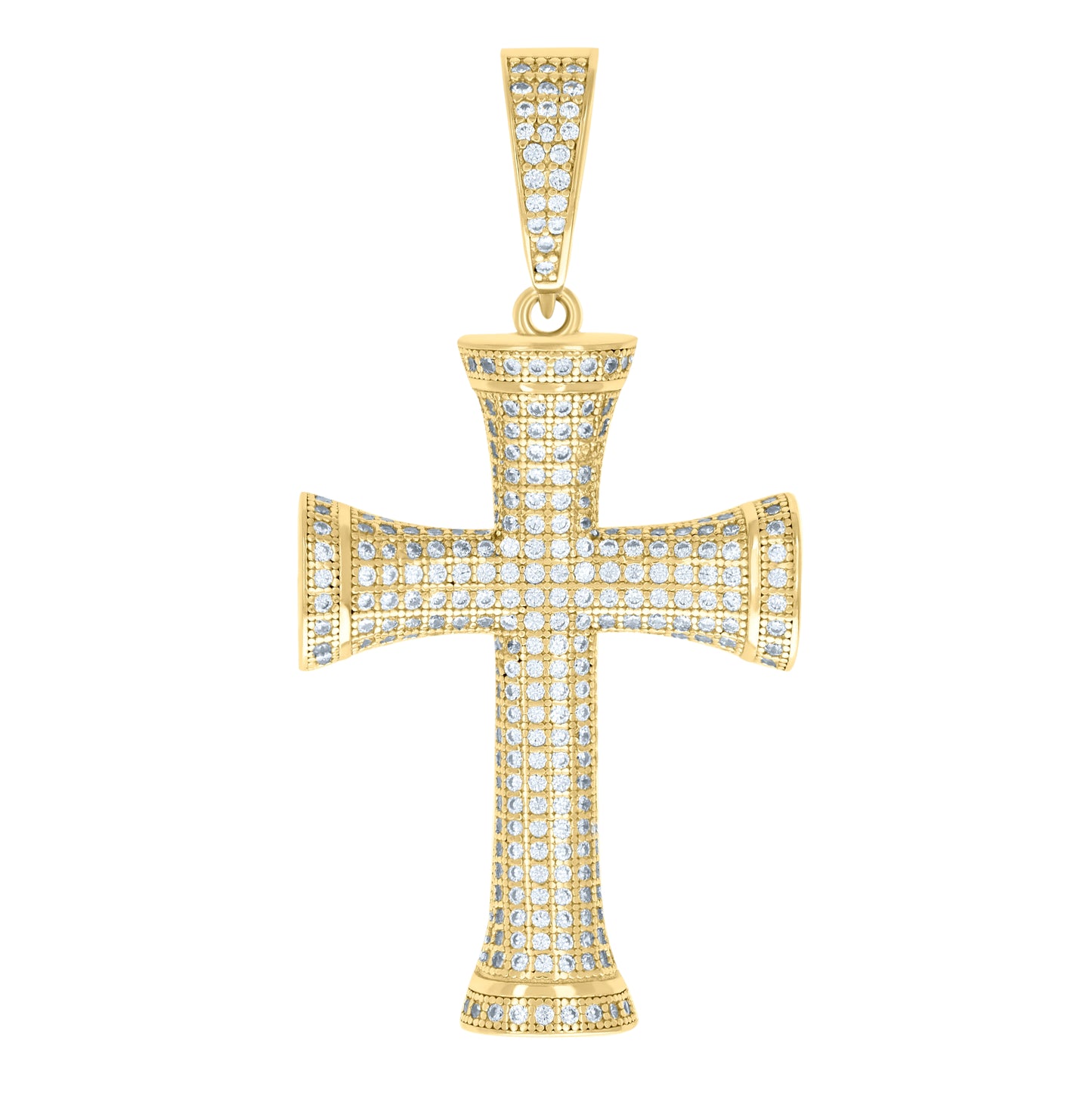 Sterling Silver Unisex Cubic Zirconia Cross Religious Charm Pendant