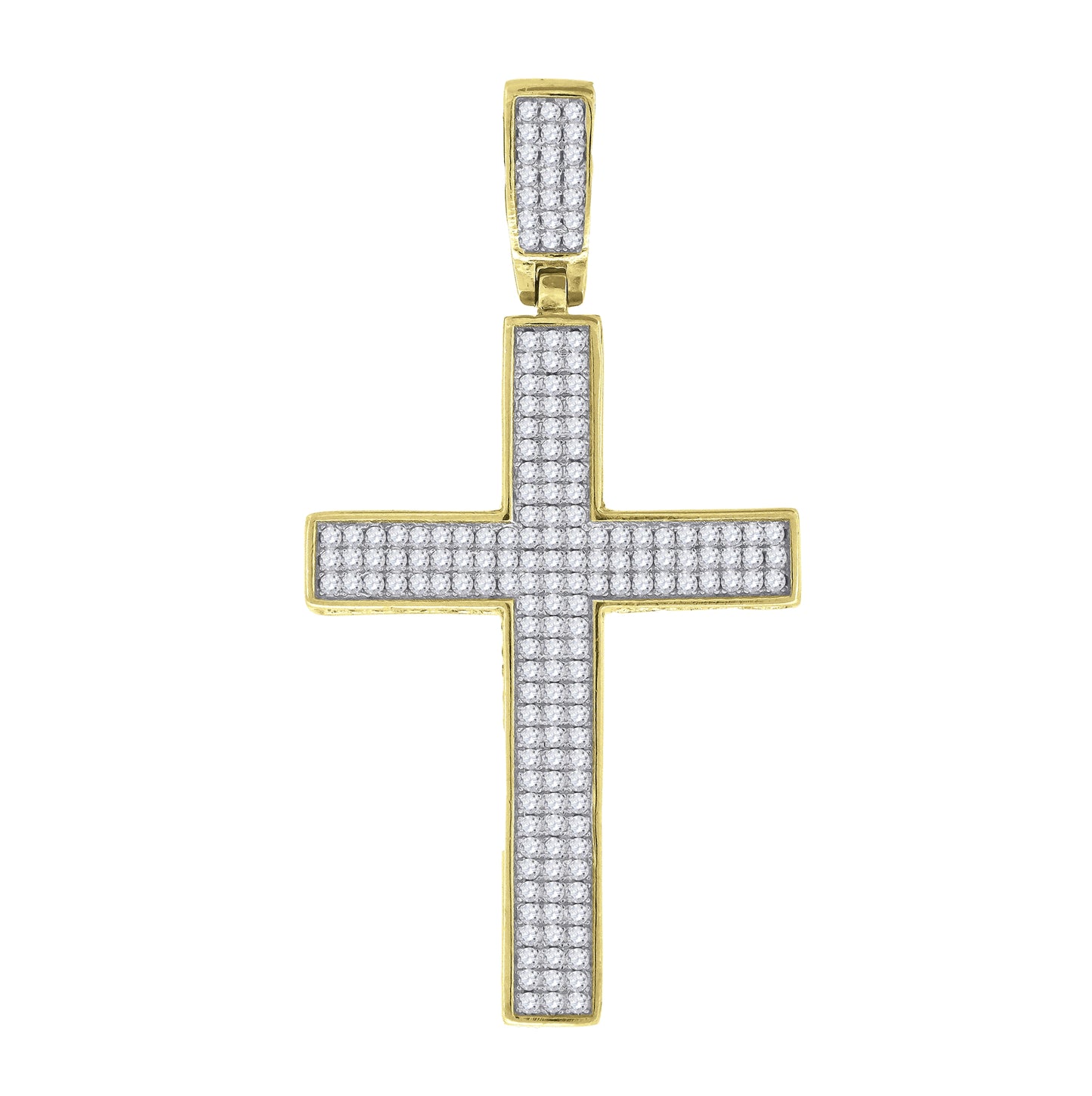 Sterling Silver Unisex Cubic Zirconia Cross Religious Charm Pendant