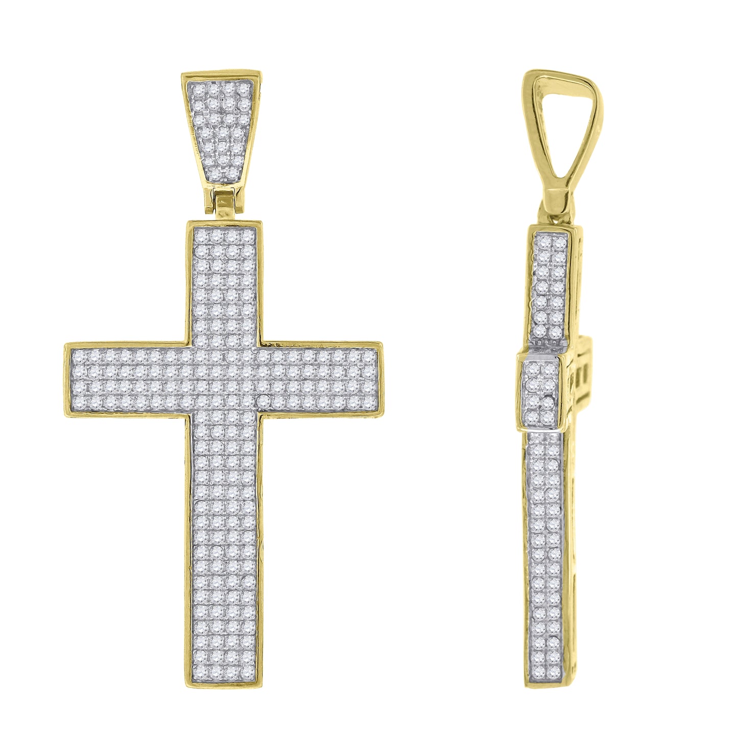 Sterling Silver Unisex Cubic Zirconia Cross Religious Charm Pendant