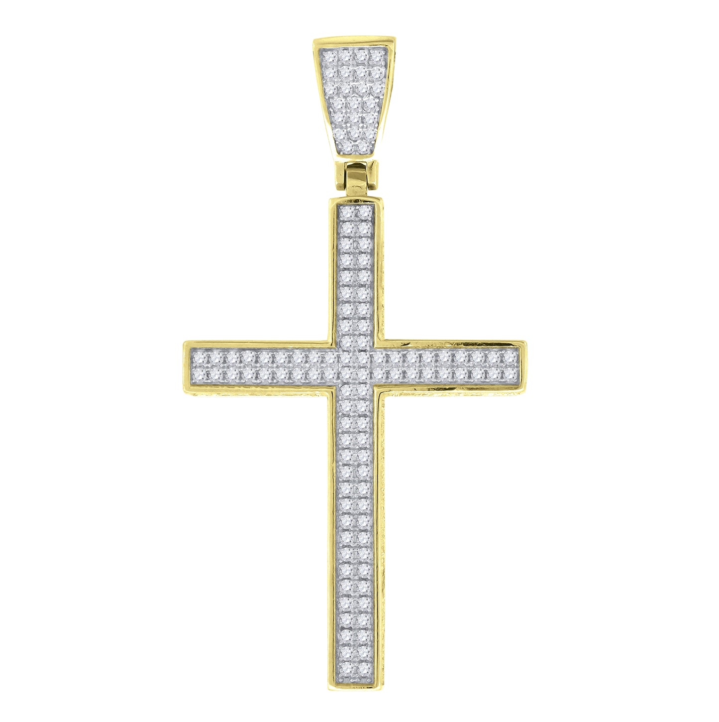 Sterling Silver Unisex Cubic Zirconia Cross Religious Charm Pendant