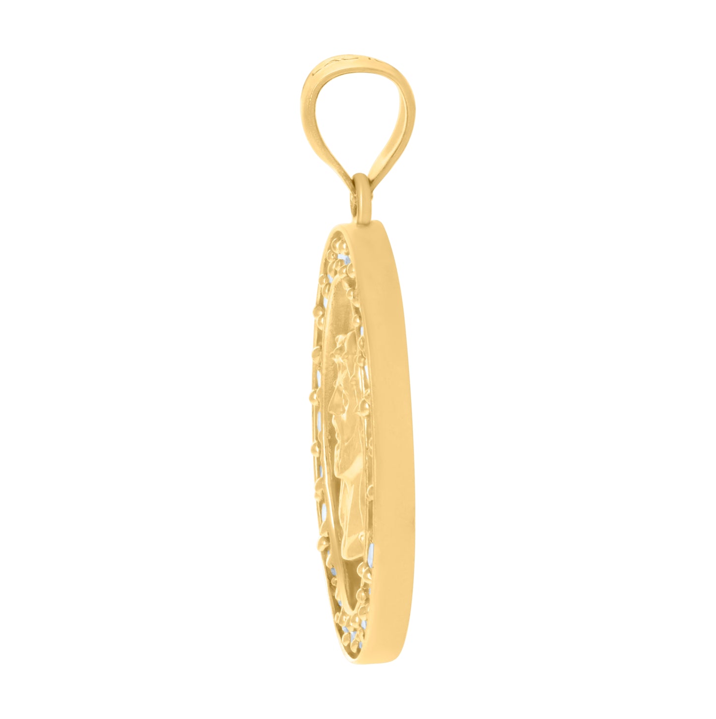 10K Yellow Gold Mens Cubic-Zirconia Medallion Jesus Religious Charm Pendant
