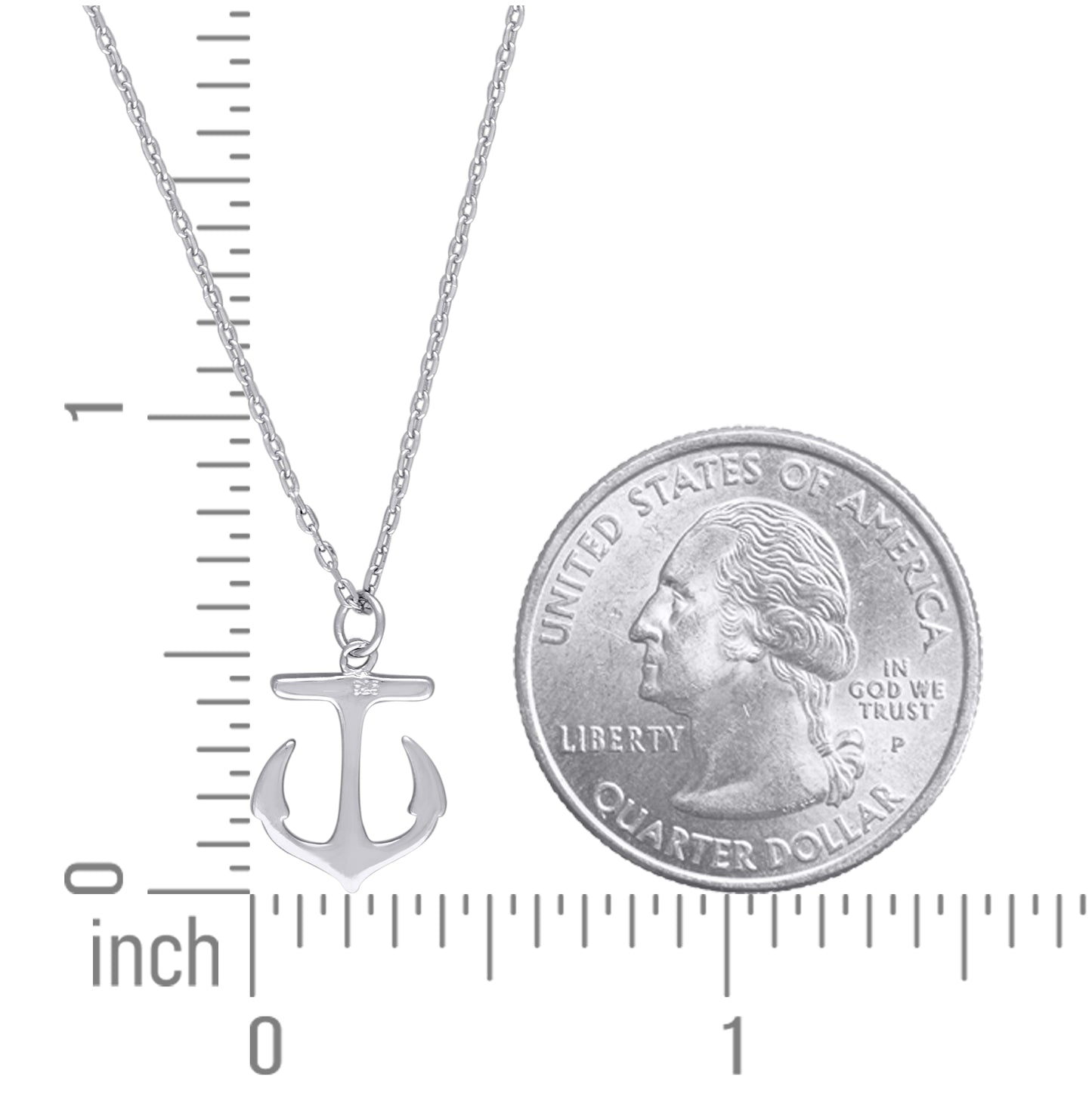 Sterling Silver Unisex Anchor Sea Shore Charm Pendant