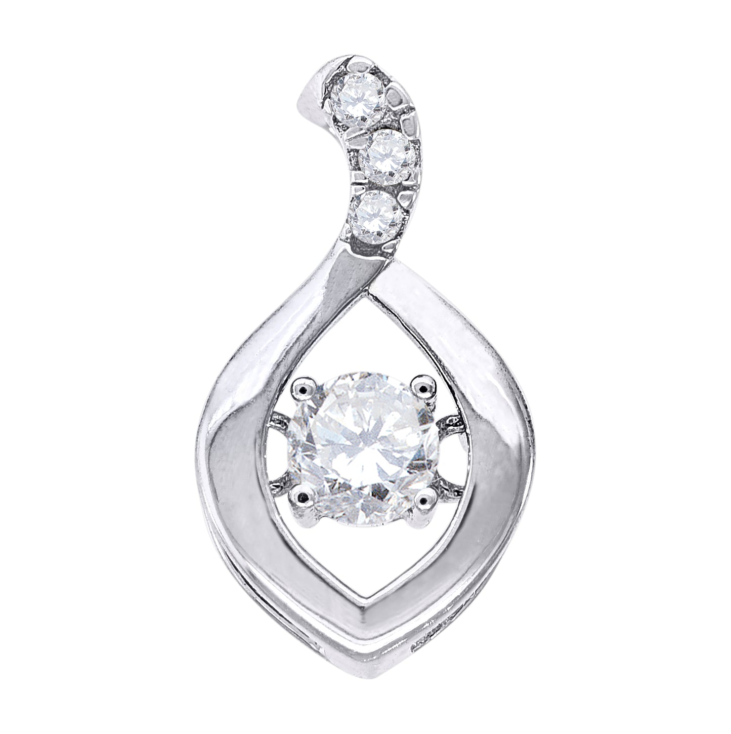 Sterling Silver Womens Cubic Zirconia Fashion Charm Pendant
