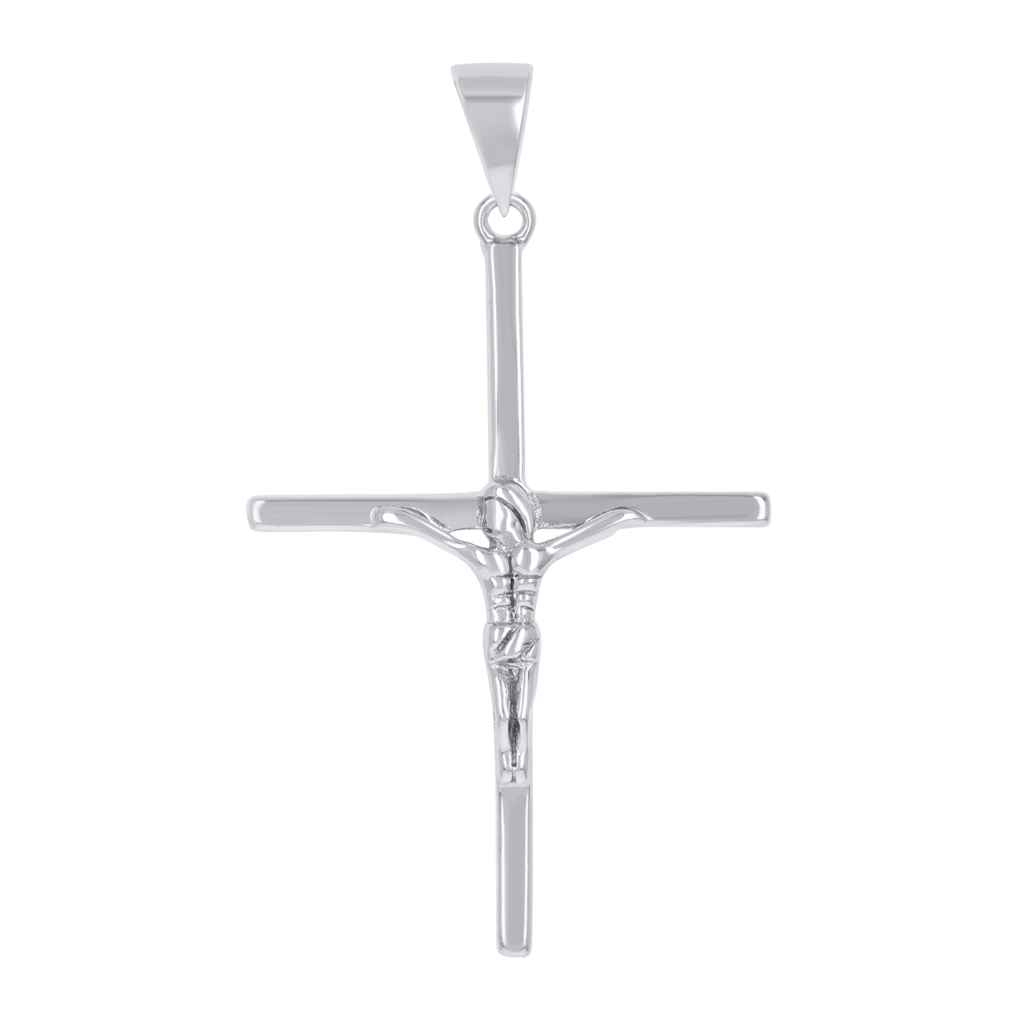 Sterling Silver Unisex Cubic-Zirconia Religious Crucifix Charm Pendant
