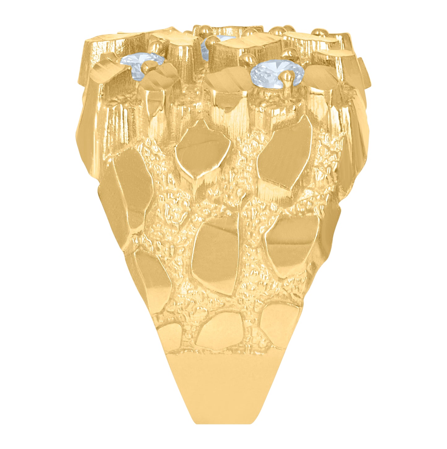 10K Yellow Gold Mens Nugget Fashion Rings