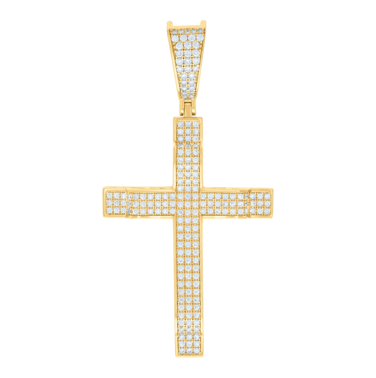 Sterling Silver Unisex Cubic Zirconia Cross Religious Charm Pendant