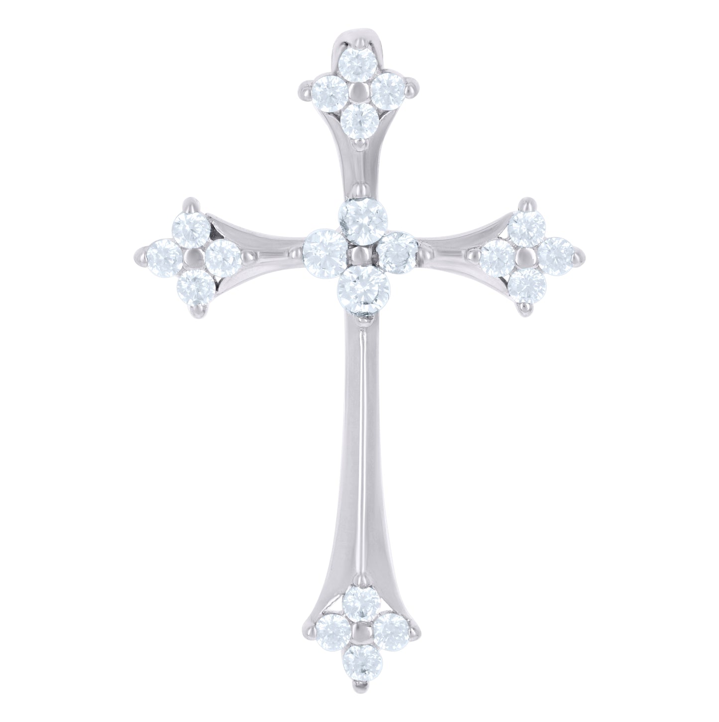 Sterling Silver Unisex Cubic-Zirconia Cross Religious Charm Pendant