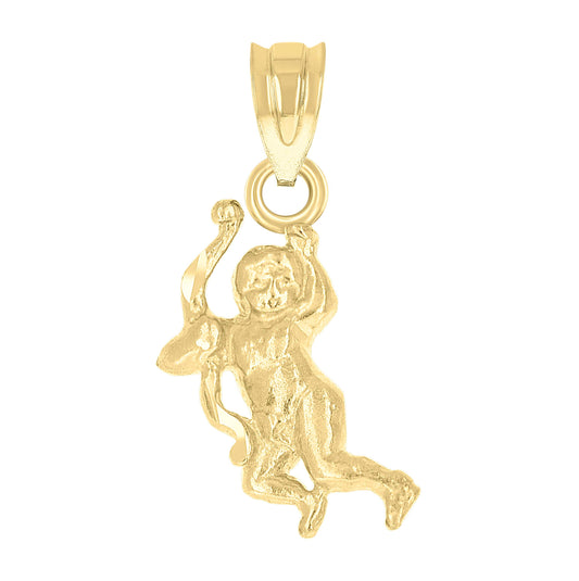 10K Yellow Gold Womens Angel Religious Charm Pendant