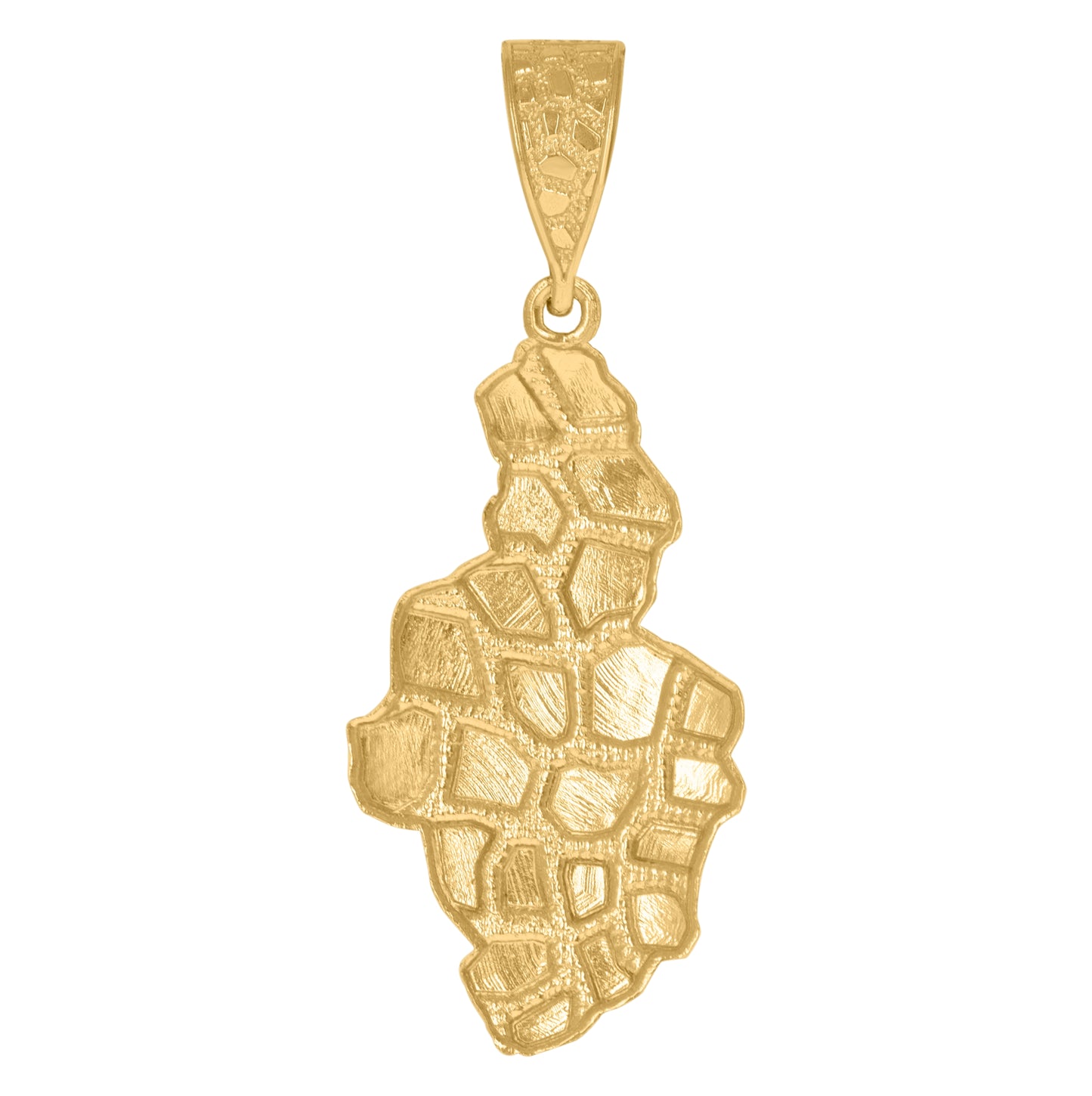 10K Yellow Gold Mens Nugget Irregular Charm Pendant