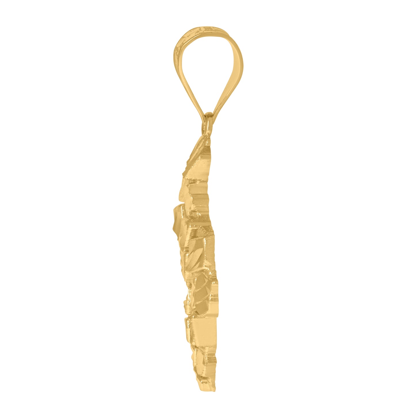 10K Yellow Gold Mens Nugget Irregular Charm Pendant