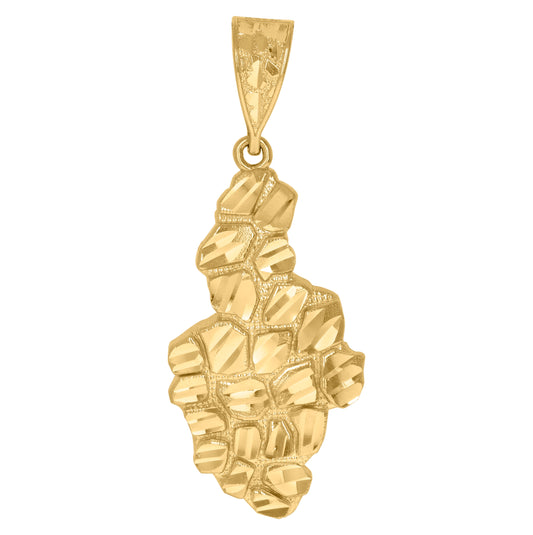 10K Yellow Gold Mens Nugget Irregular Charm Pendant