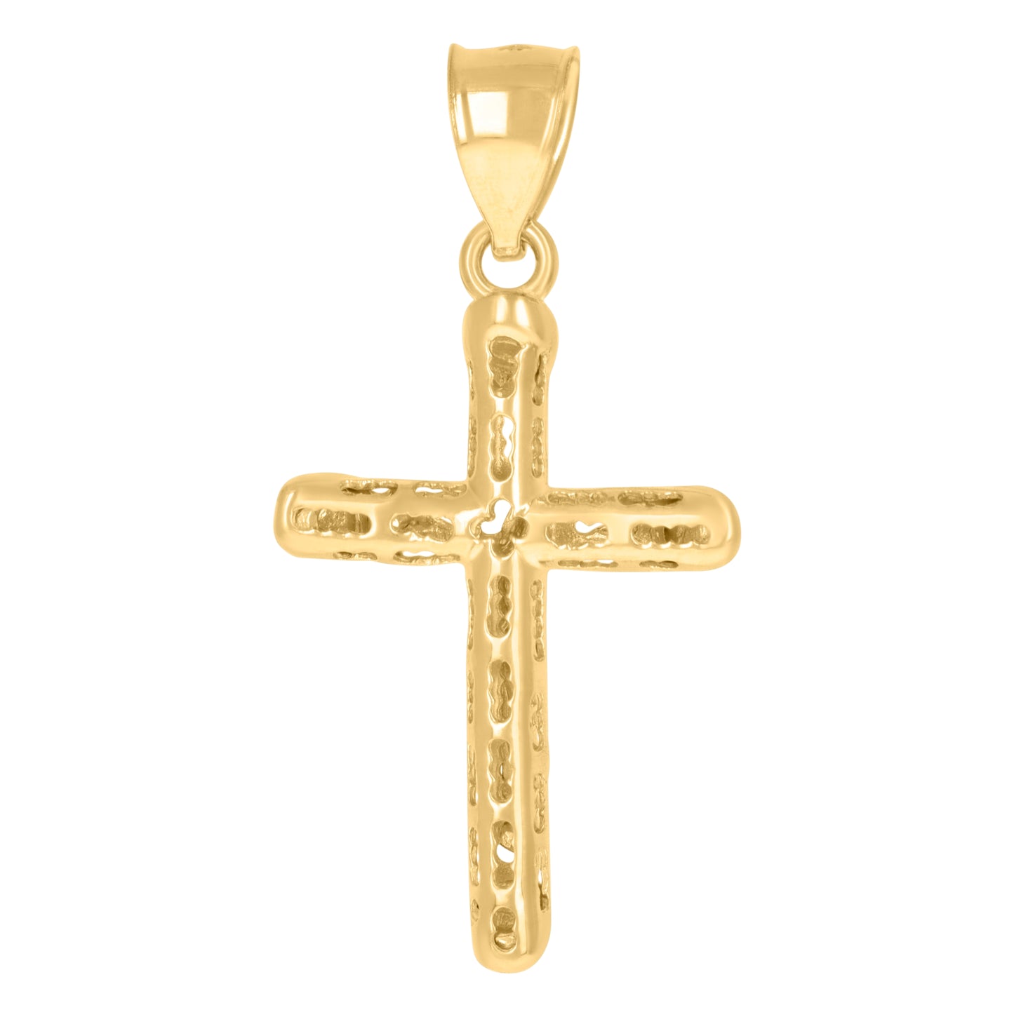 10K Two-Tone Gold Mens Women Crucifix Cross Religious Charm Pendant